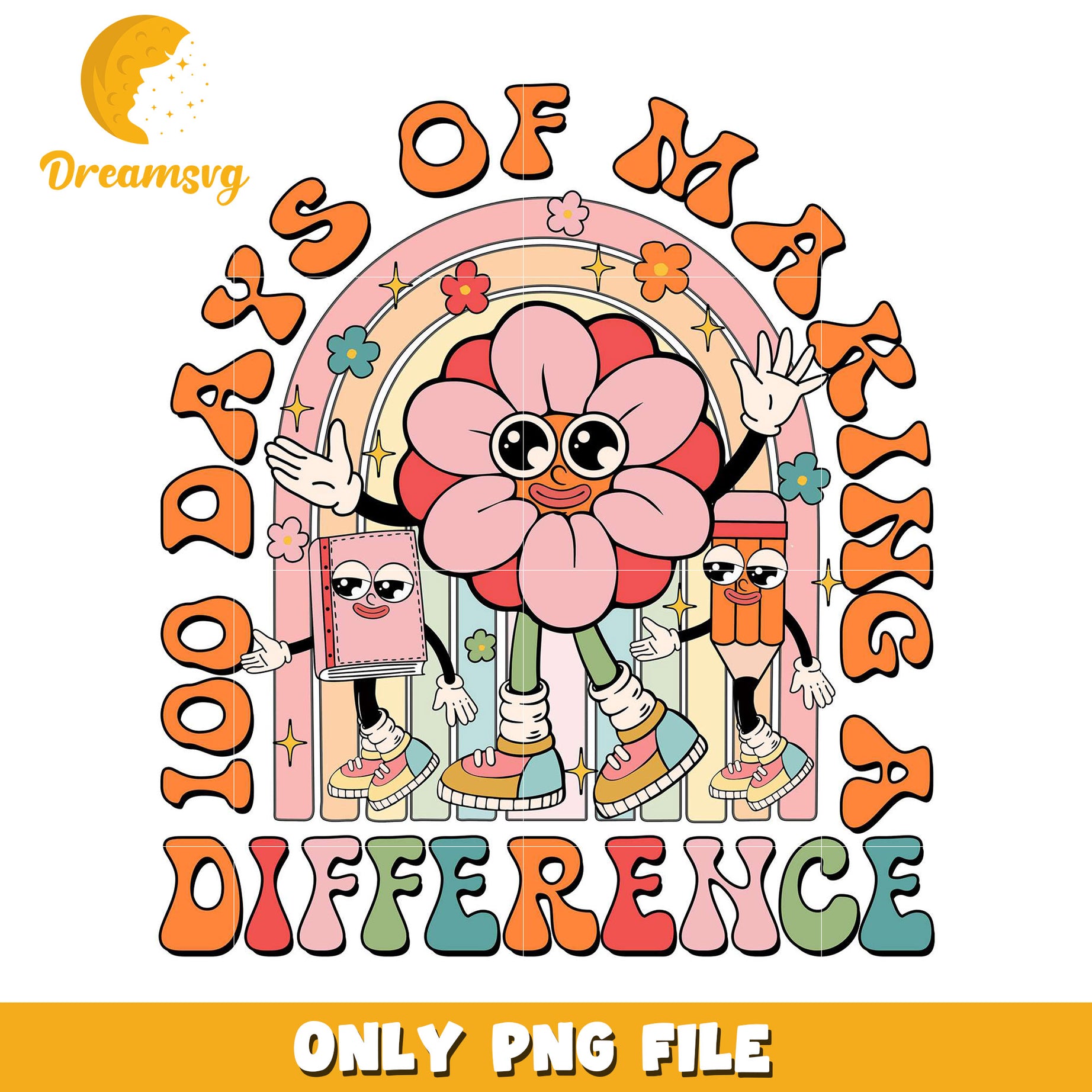 100 Days of Making a Difference PNG Art Design File