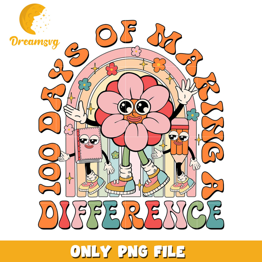 100 Days of Making a Difference PNG Art Design File