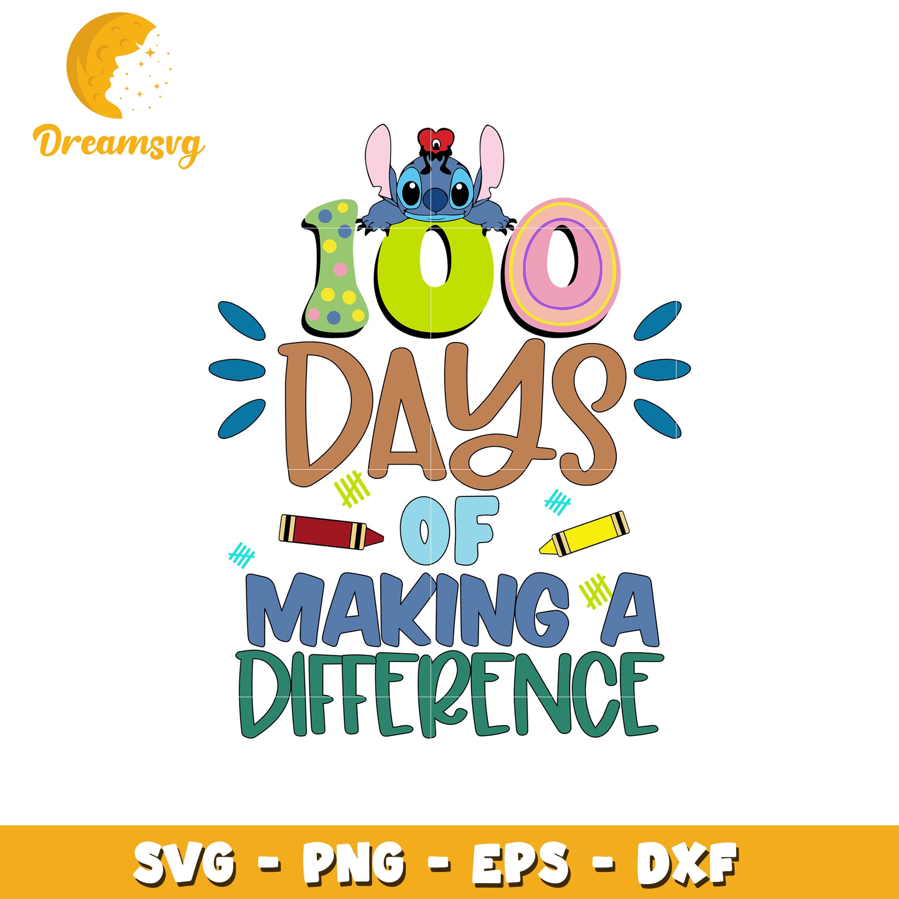 100 Days of Making a Difference SVG Design for Kids Fun