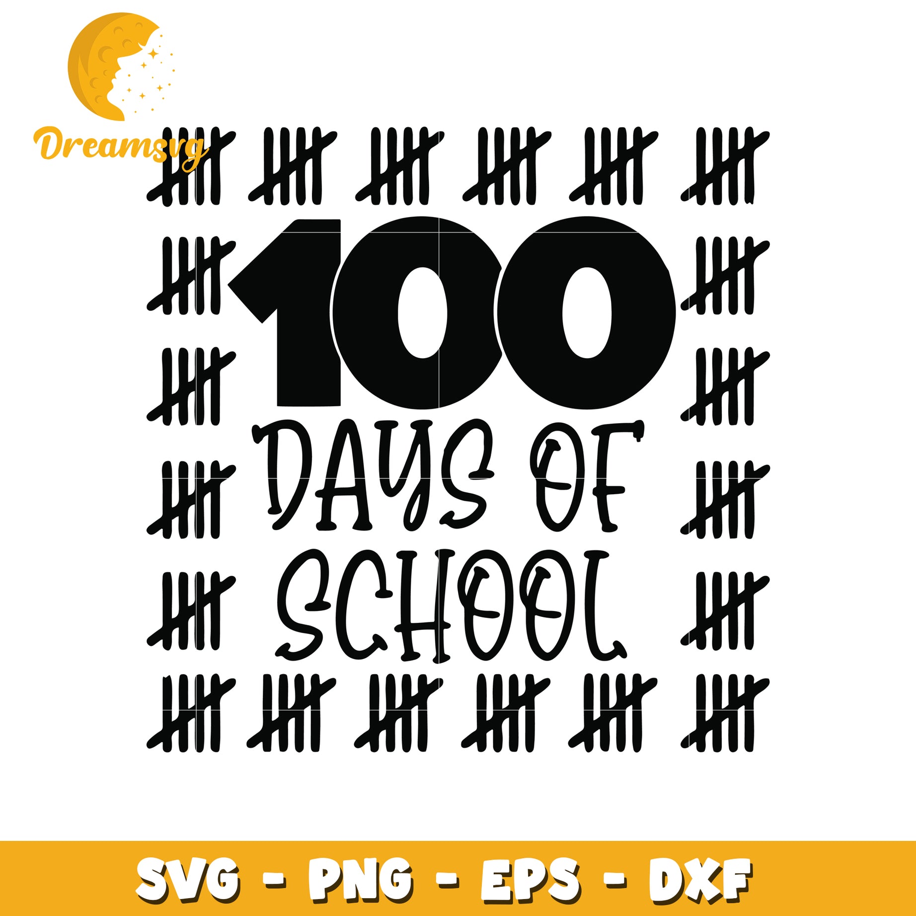 100 Days of School Celebration SVG Design for Crafts