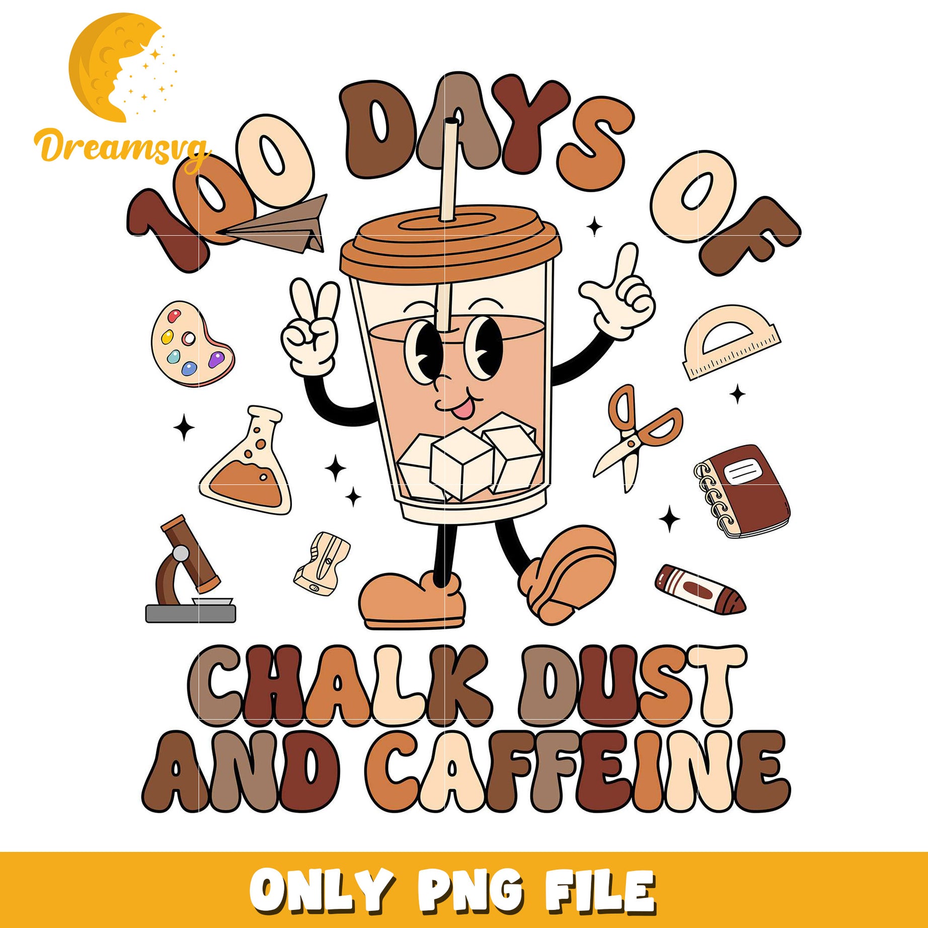 100 Days of School Coffee PNG