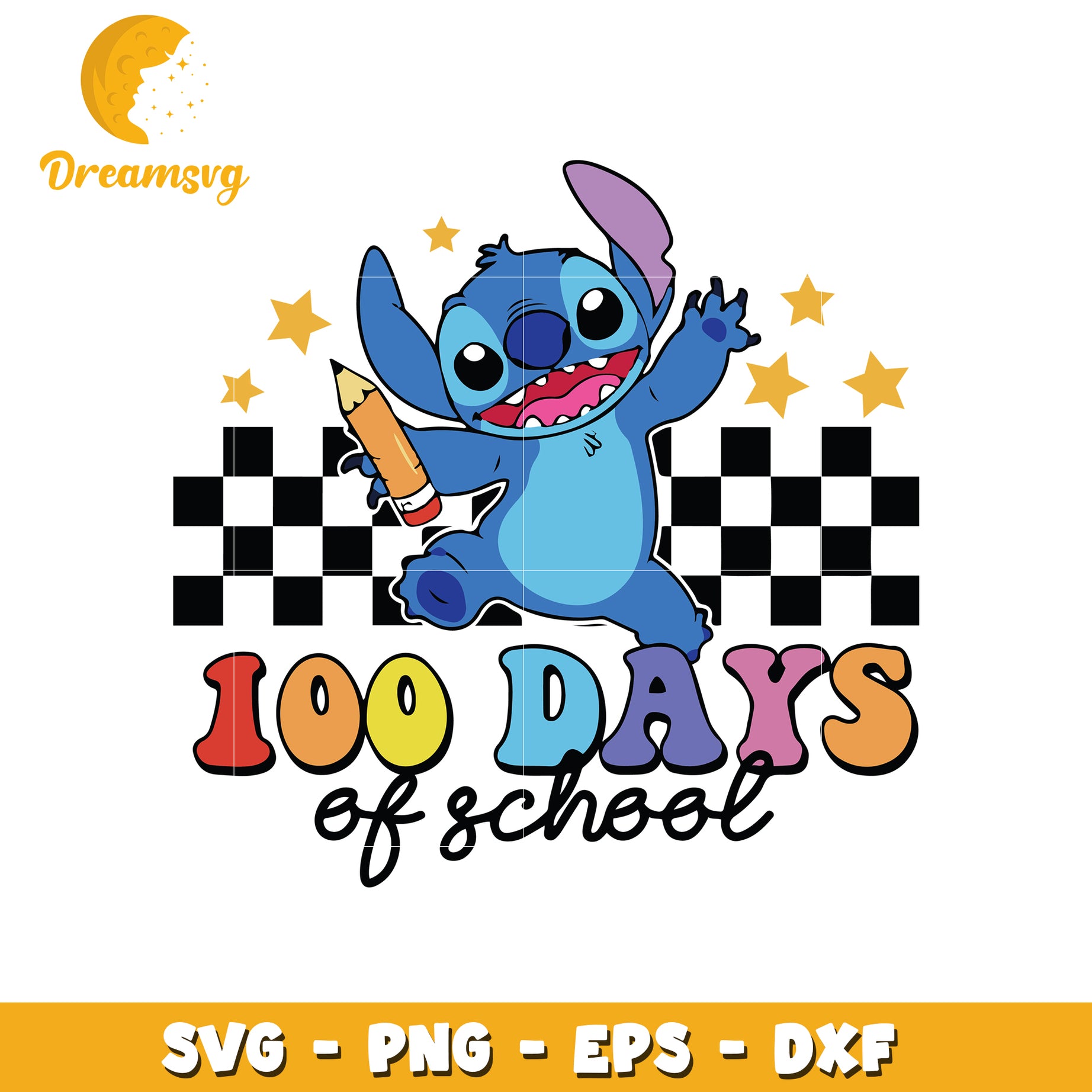 100 Days of School Cute Cartoon Character SVG Design