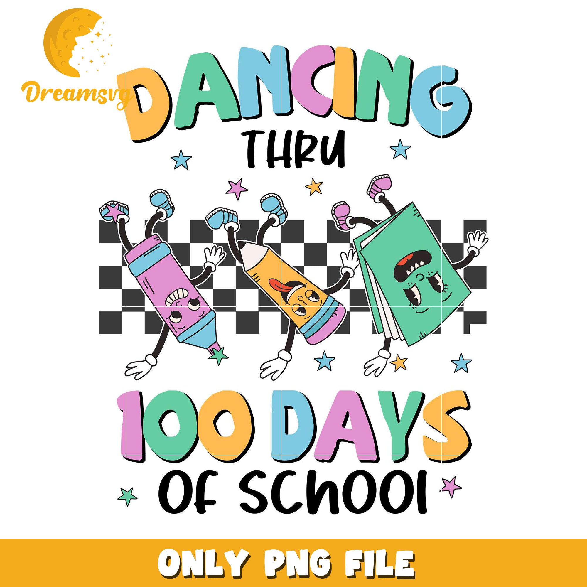 100 Days of School Dancing PNG