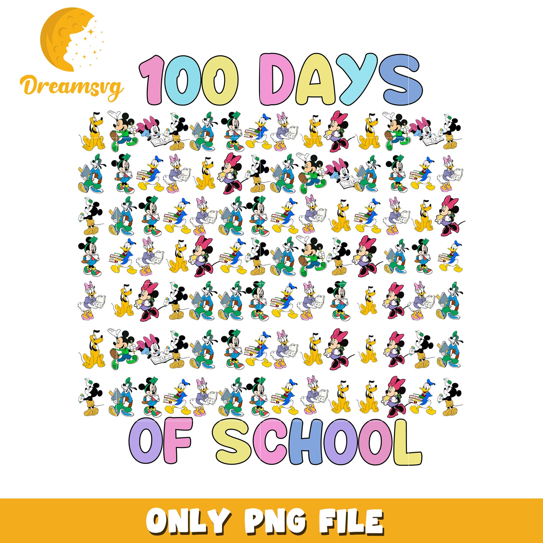 100 Days of School Disney PNG