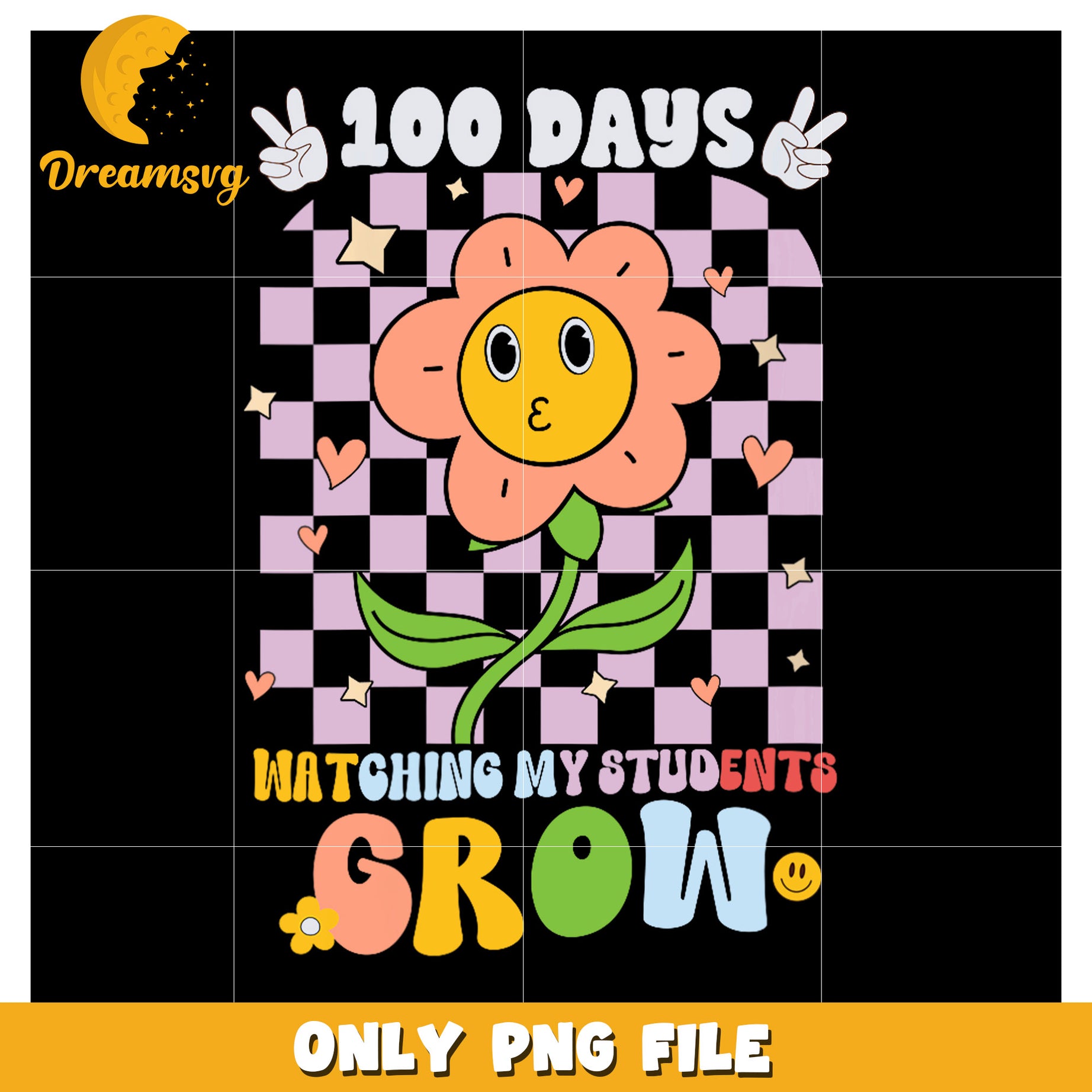 100 Days of School Flower PNG