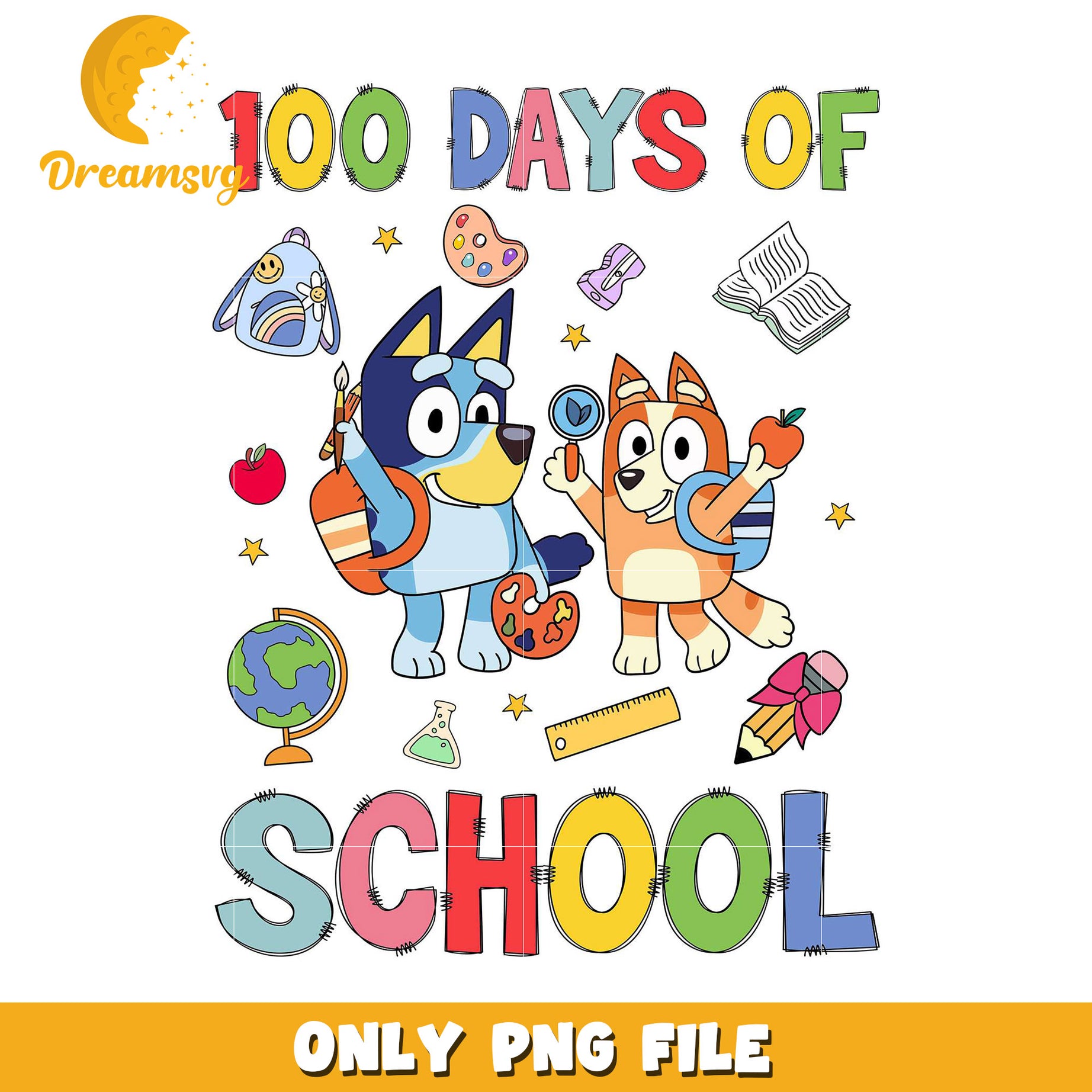 100 Days of School Fun PNG File for Kids Activities