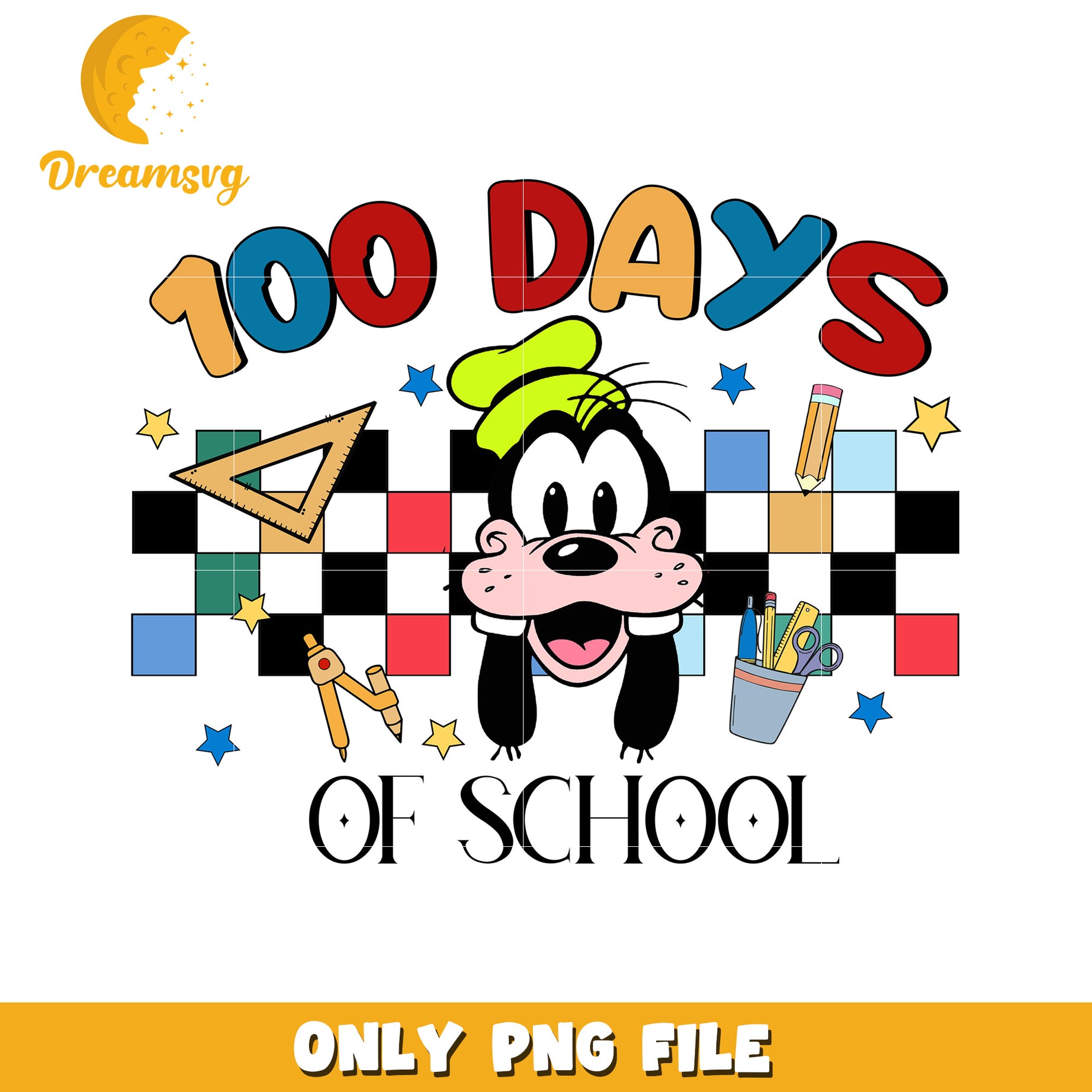 100 Days of School Fun PNG File with Colorful Design
