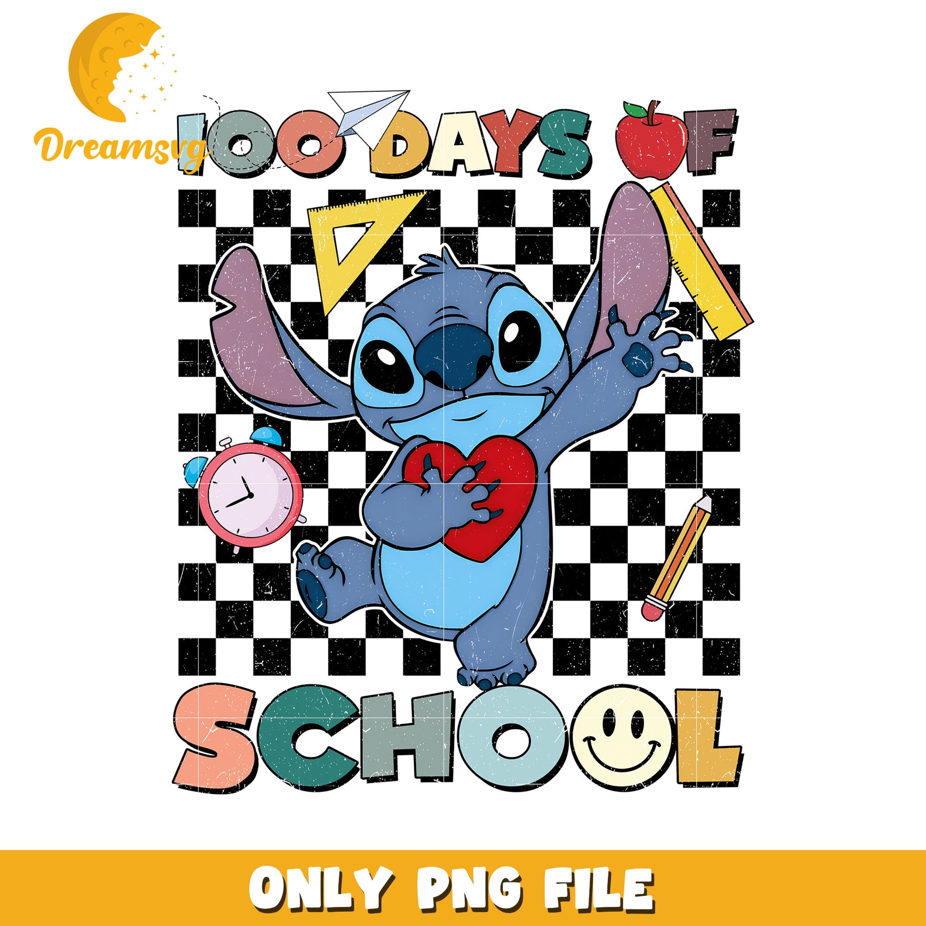 100 Days of School Fun PNG File with Cute Character Design