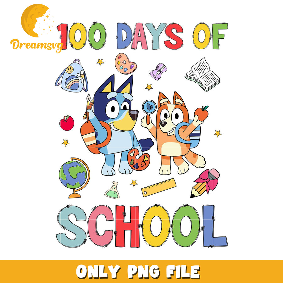 100 Days of School Fun PNG Graphic for Kids