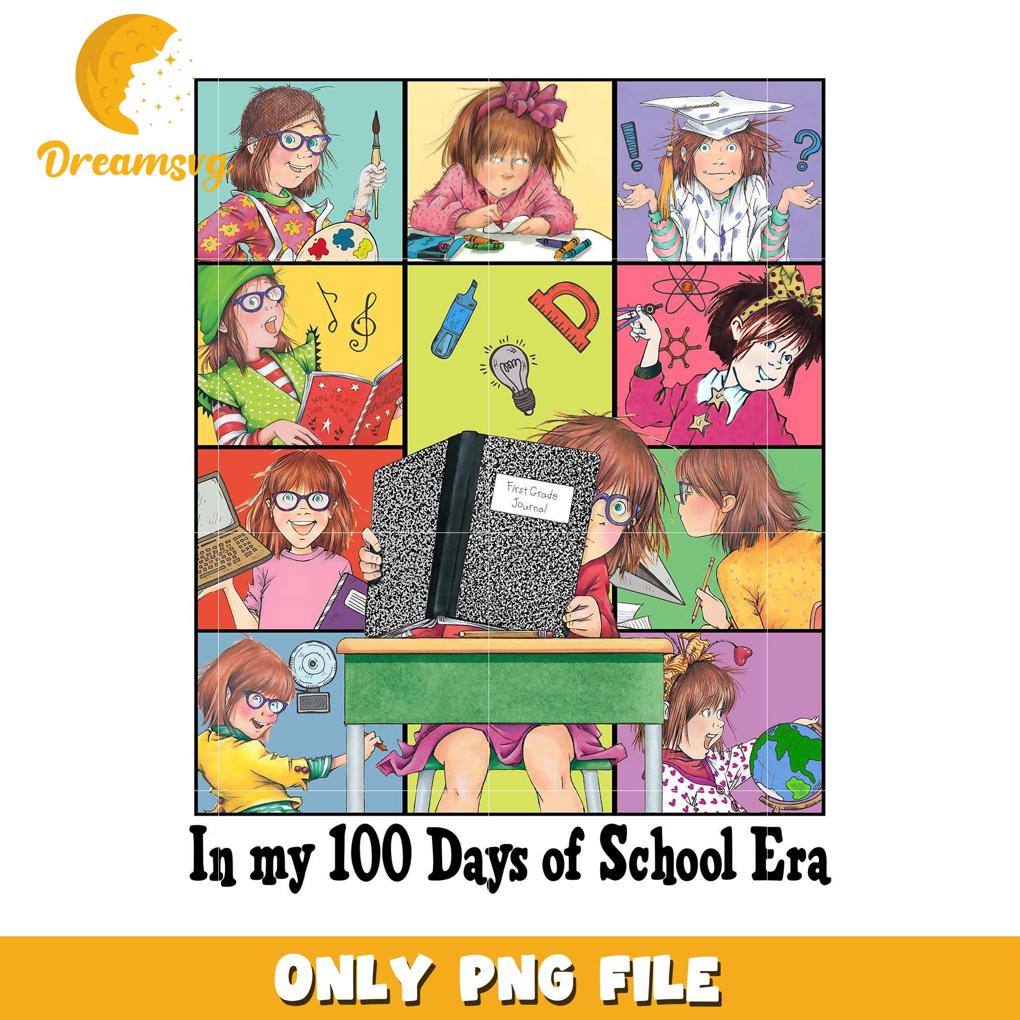 100 Days of School Fun PNG Learning Activities Art