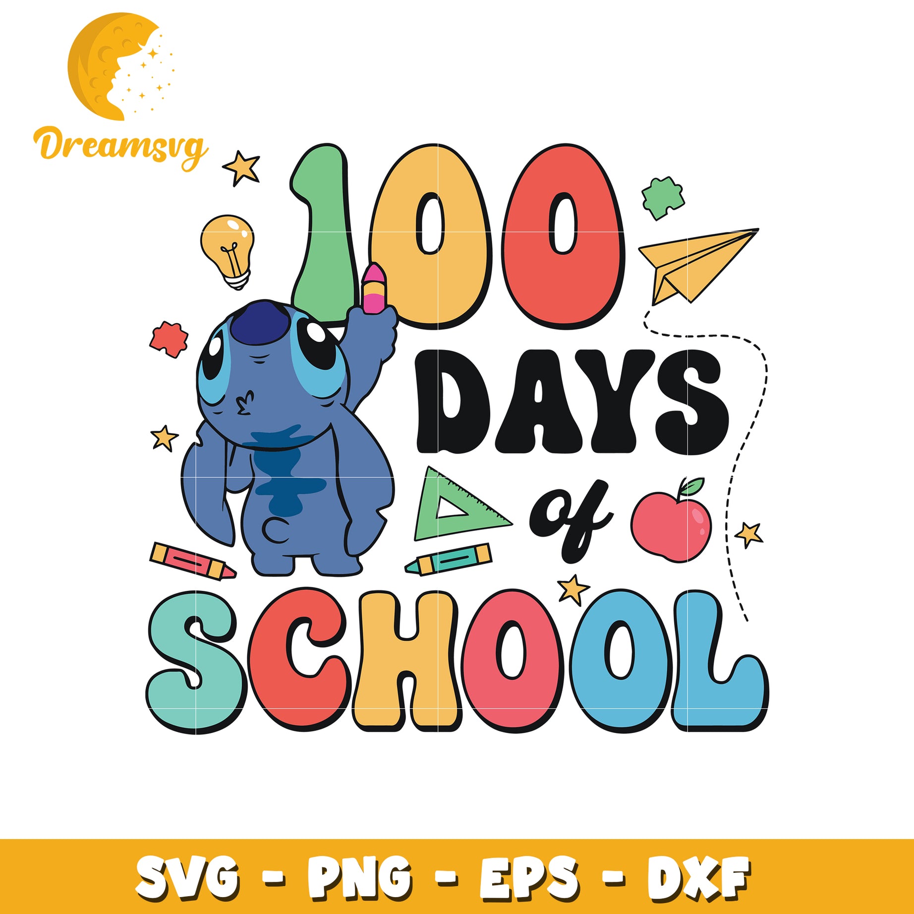 100 Days of School Fun SVG Design for Kids and Teachers