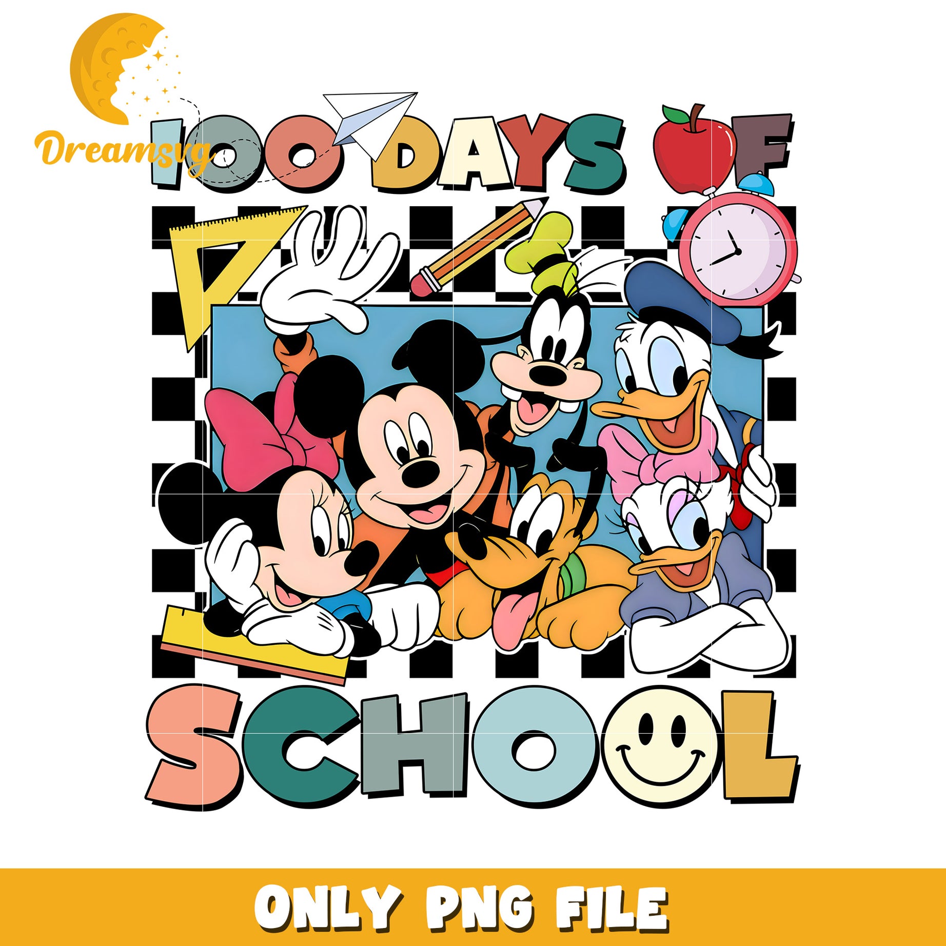 100 Days of School Fun with Mickey and Friends PNG Art