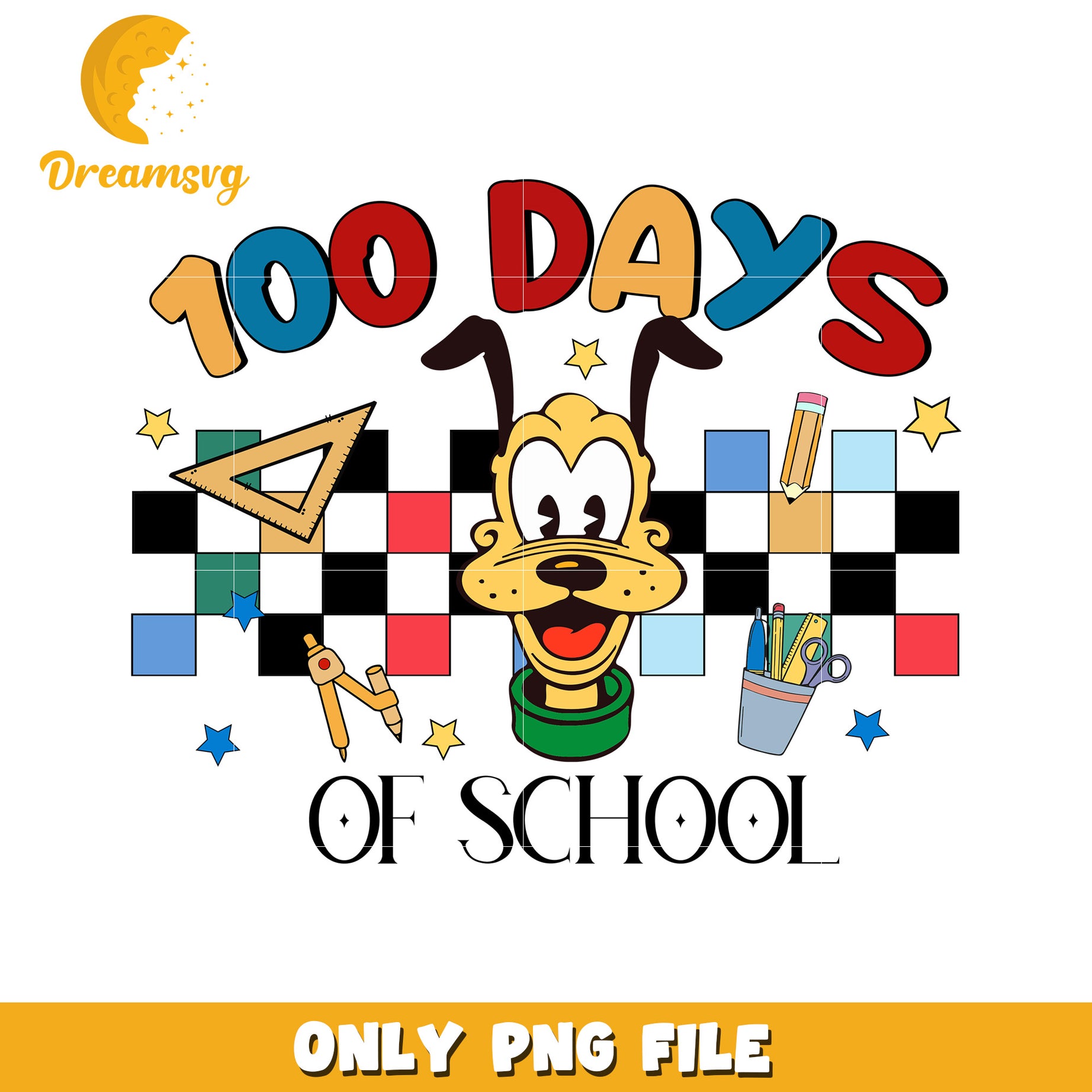 100 Days of School Goofy PNG