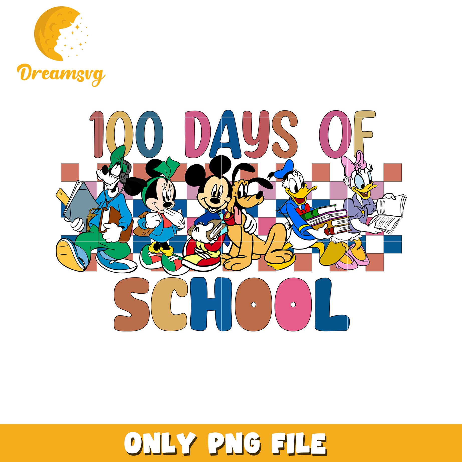 100 Days of School Mickey Mouse PNG File Design Download