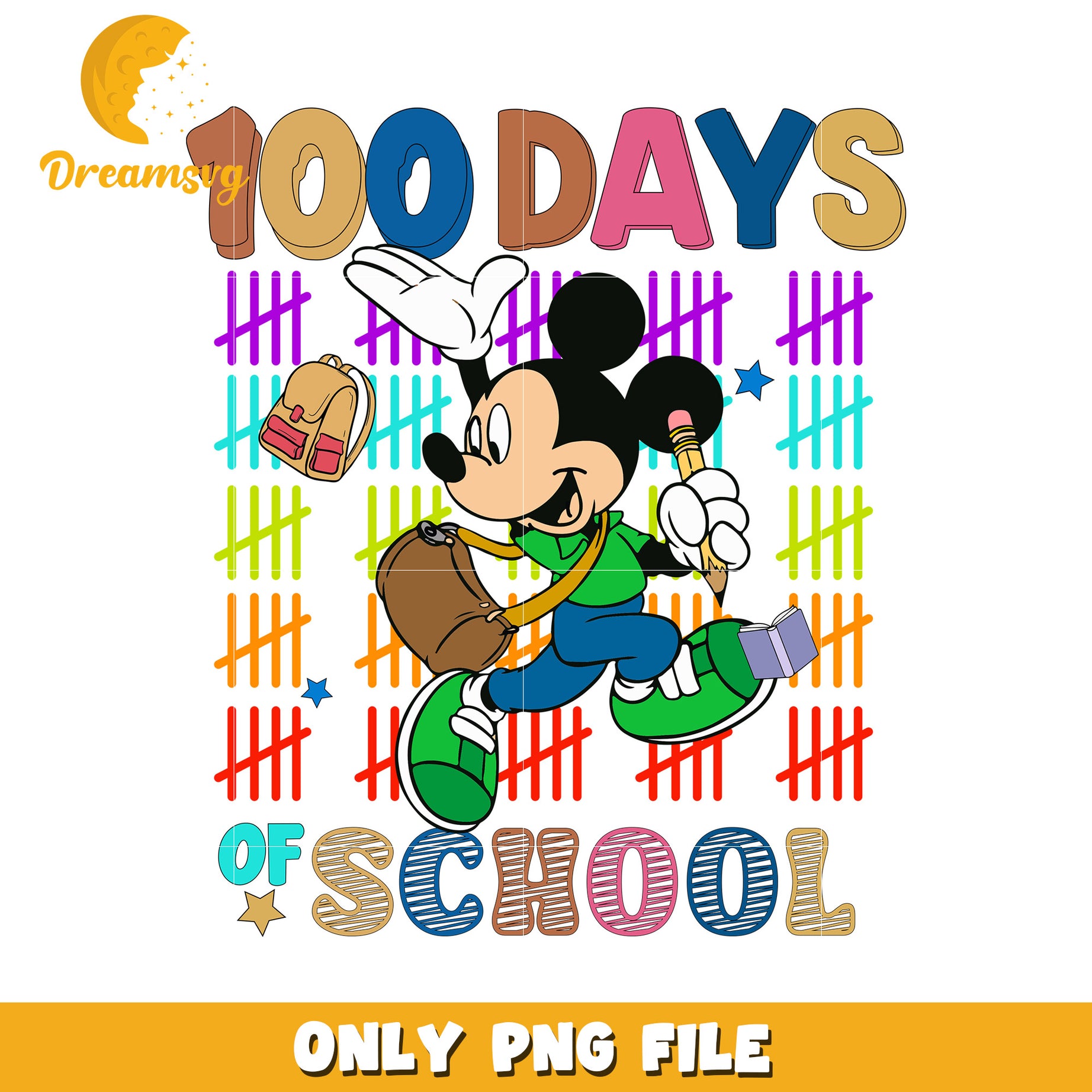 100 Days of School Mickey Mouse PNG for Kids Fun