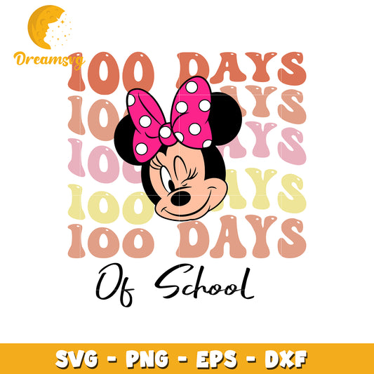 100 Days of School Minnie Mouse SVG Clipart Design