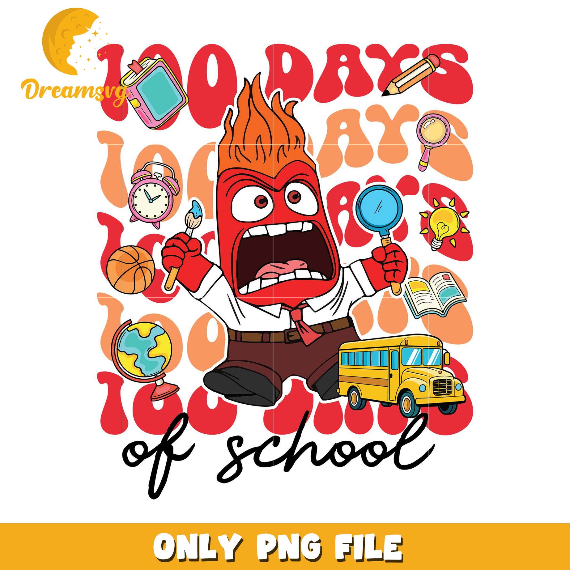 100 Days of School PNG Anger