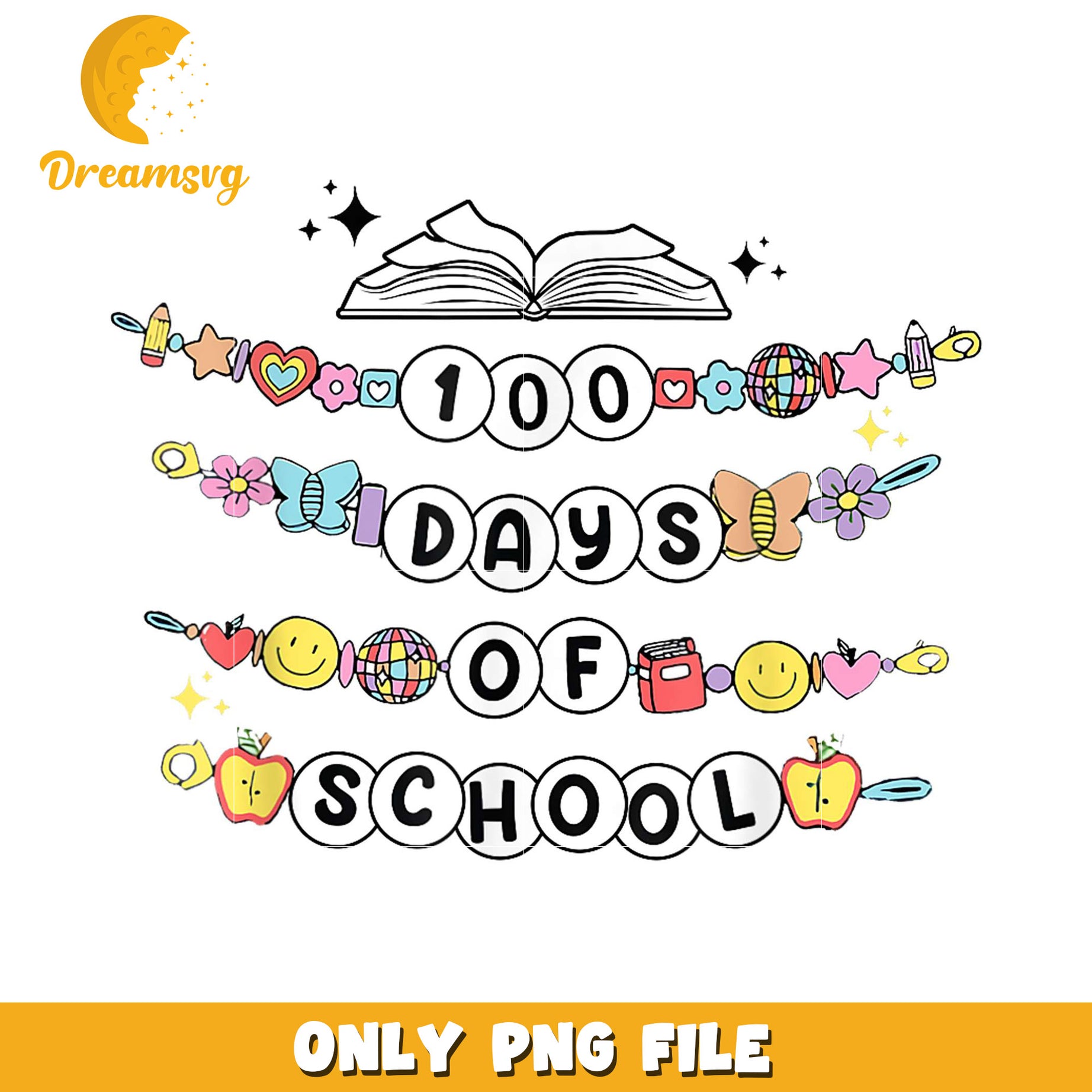 100 Days of School PNG Banner