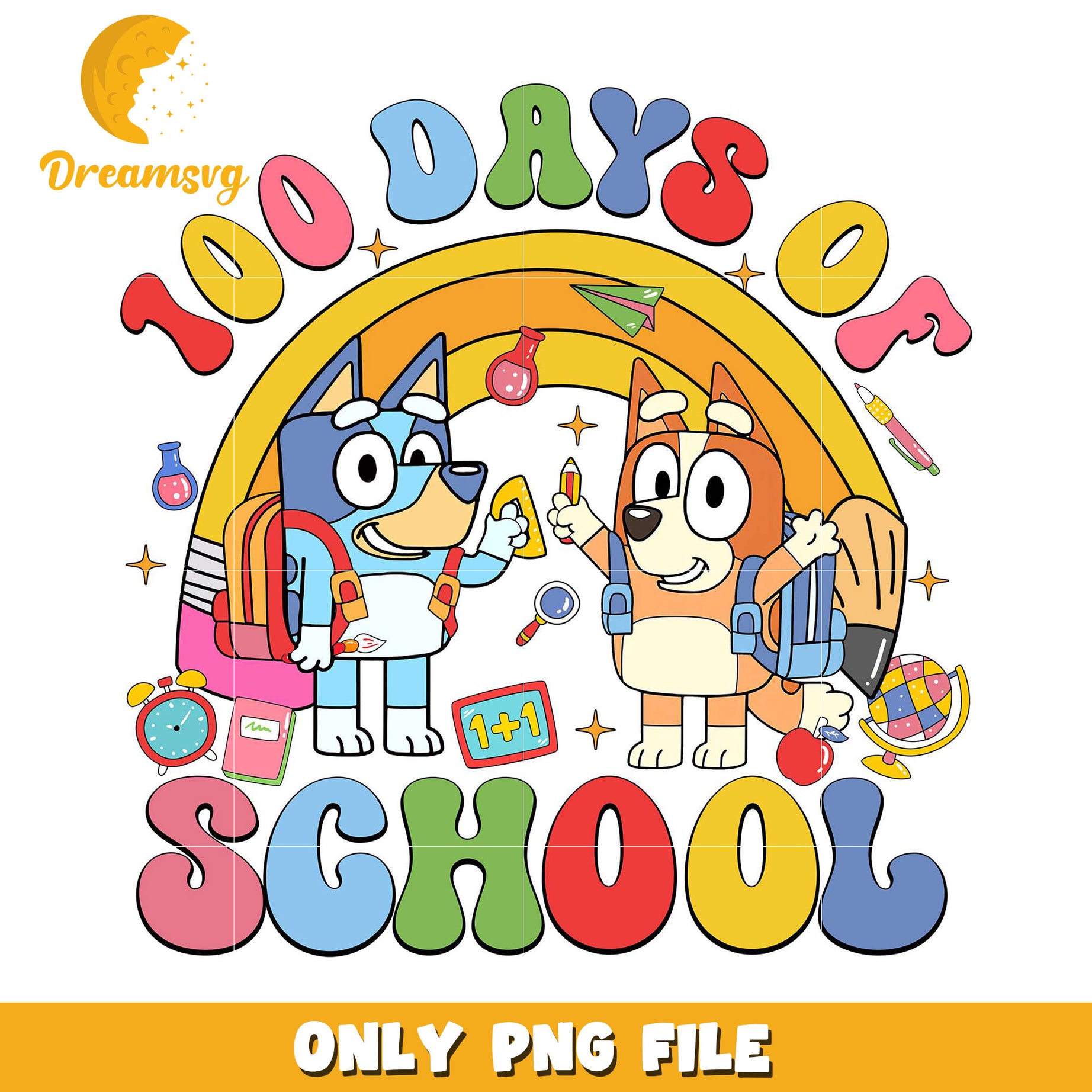 100 Days of School PNG Bluey Bingo