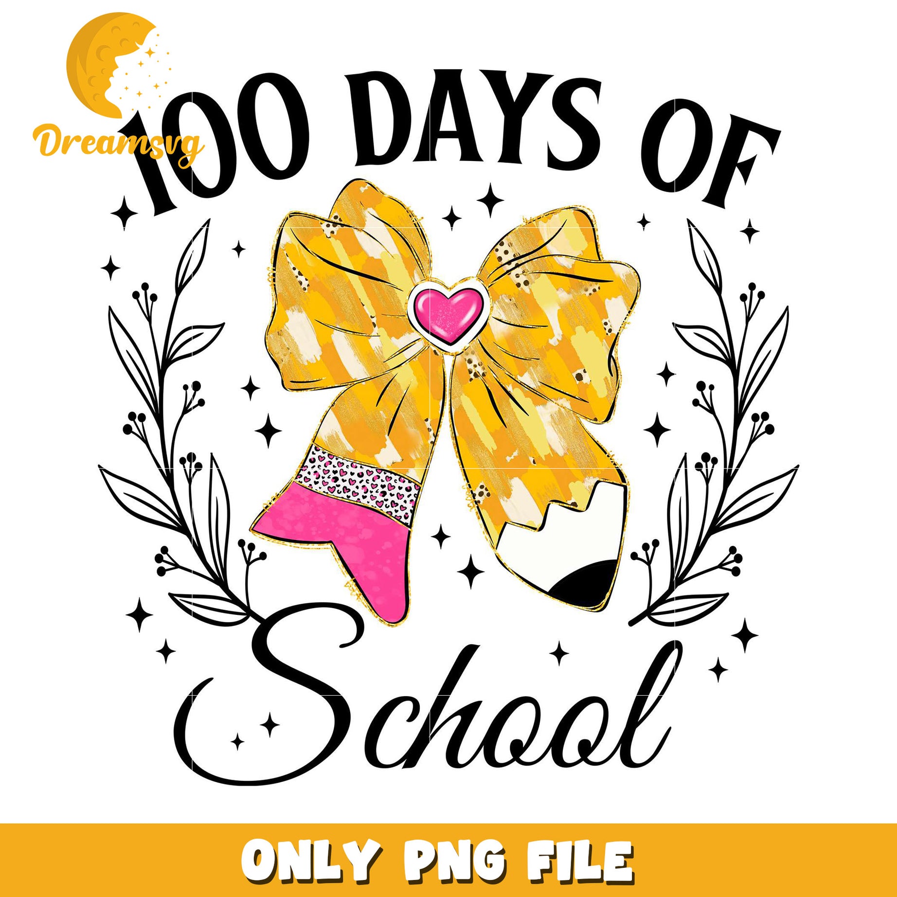 100 Days of School PNG Bow