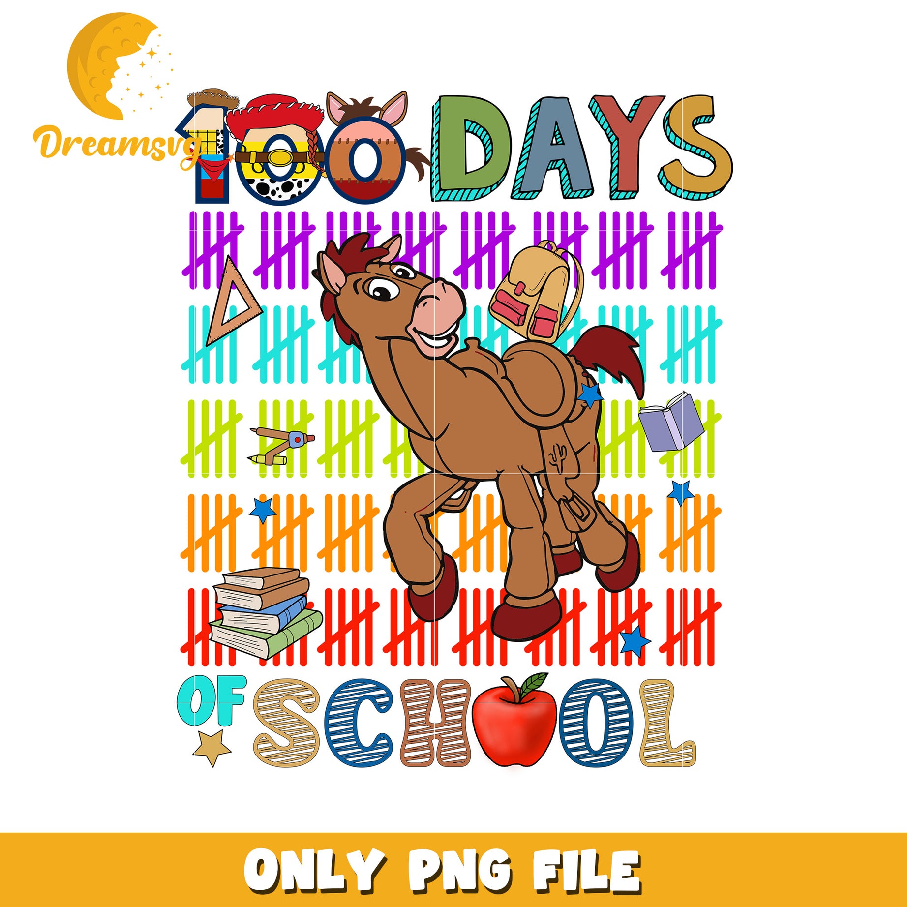 100 Days of School PNG Bullseye