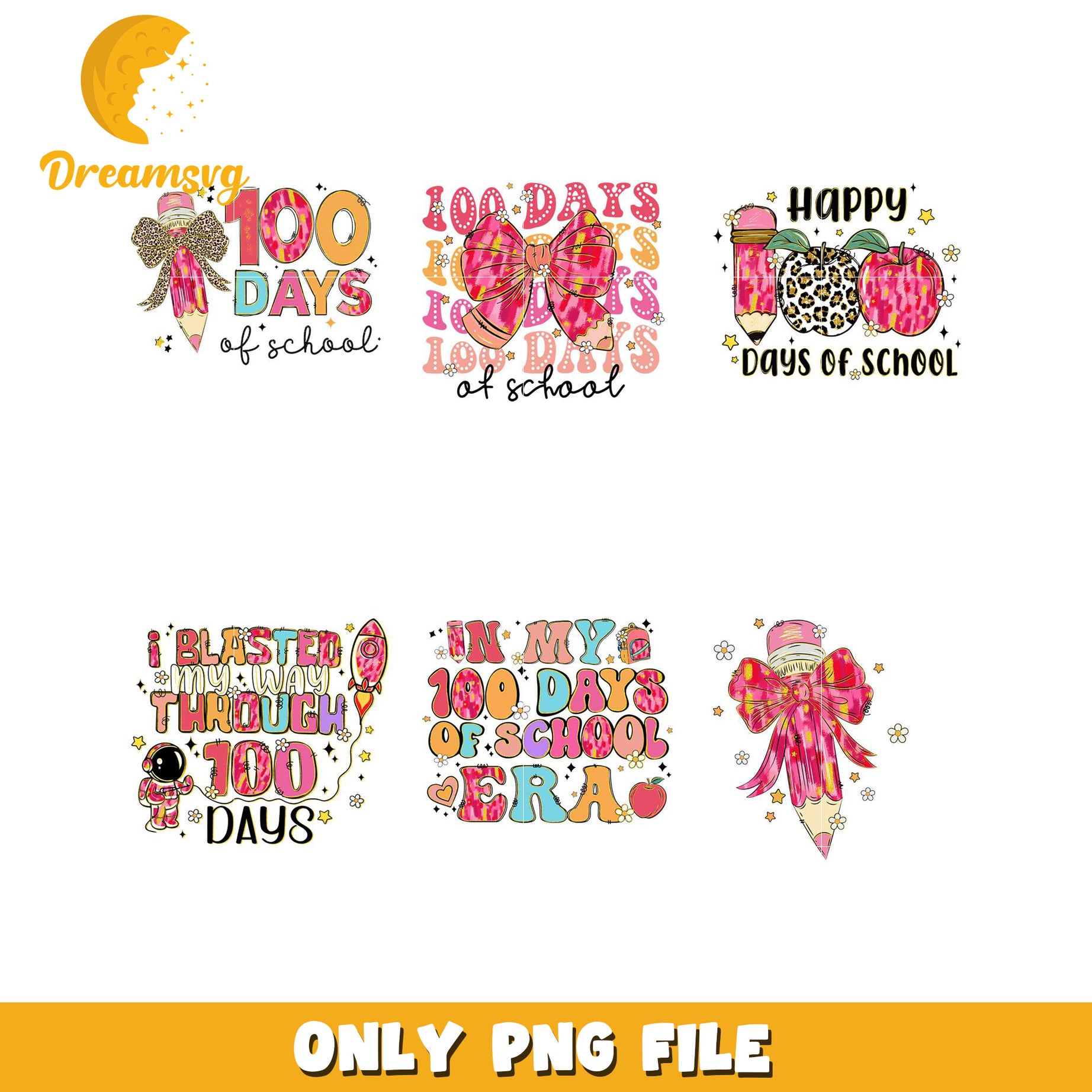 100 Days of School PNG Bundle for Celebrating Milestones