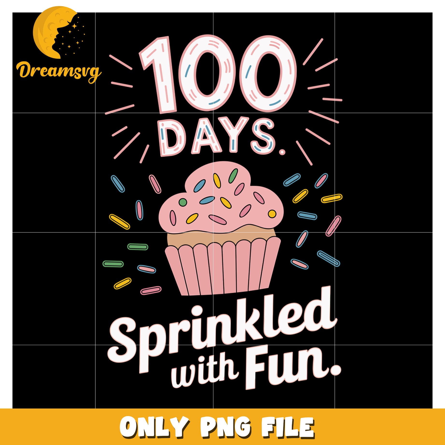 100 Days of School PNG Cupcake