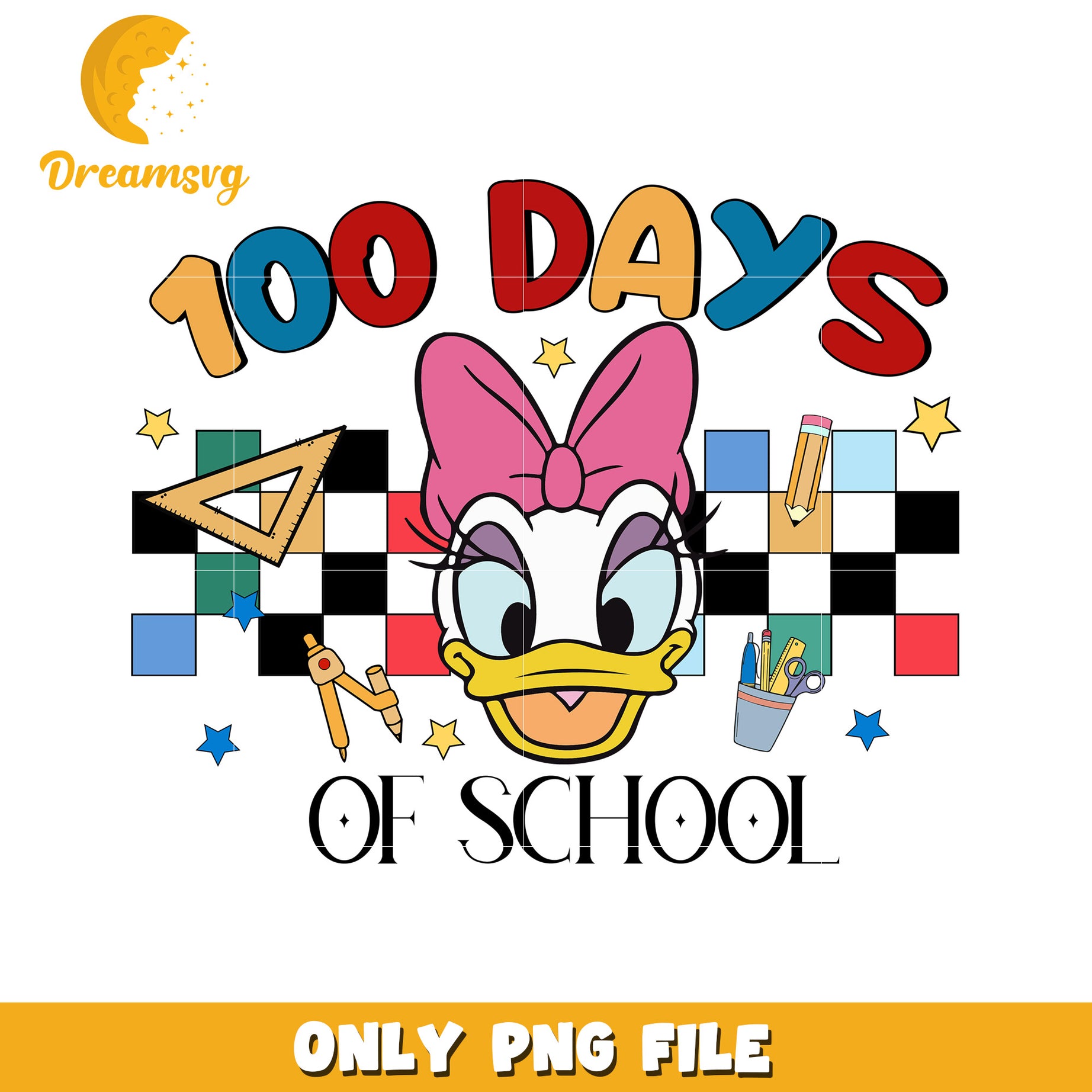 100 Days of School PNG Cute Design for Kids and Teachers