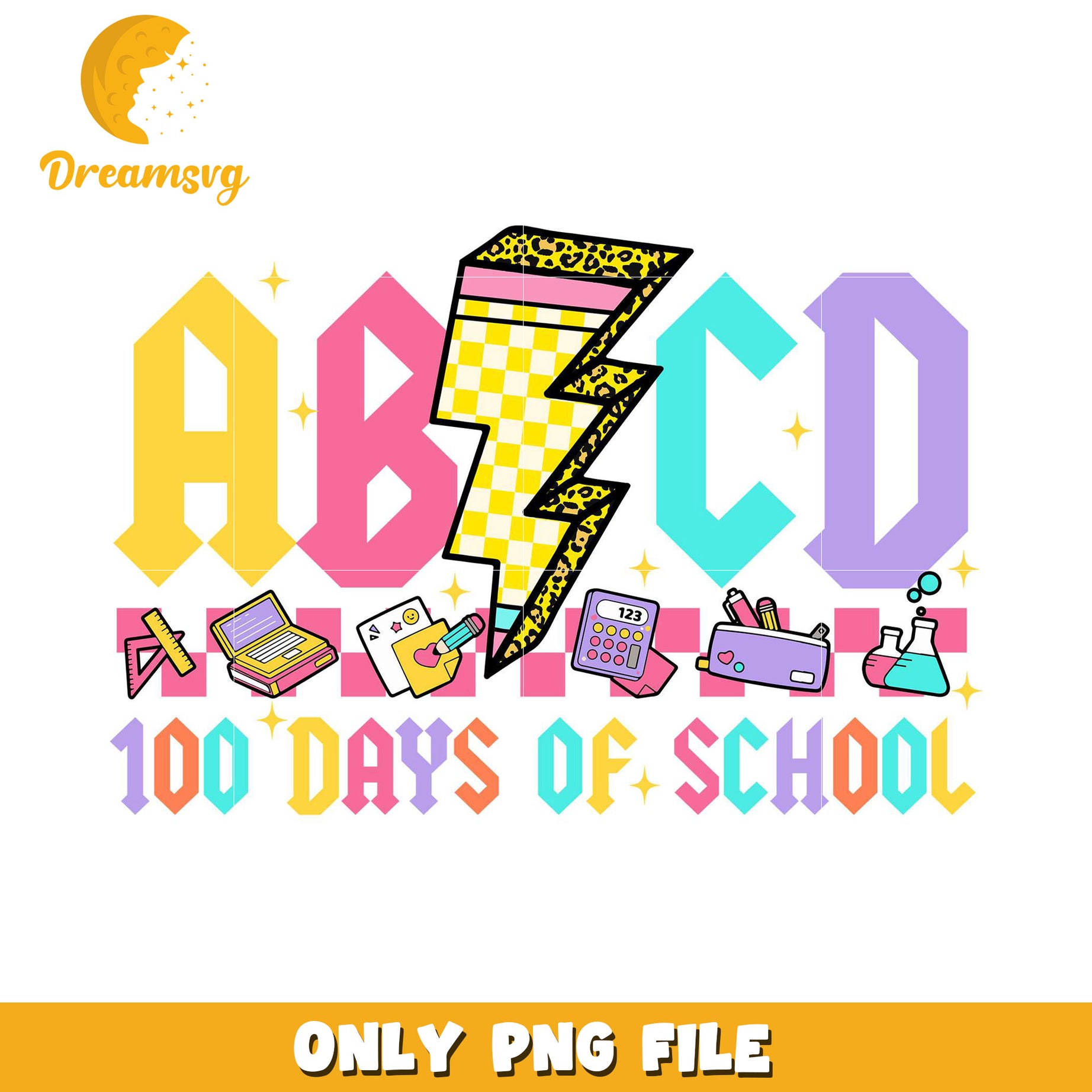 100 Days of School PNG Design for Kids Fun Learning