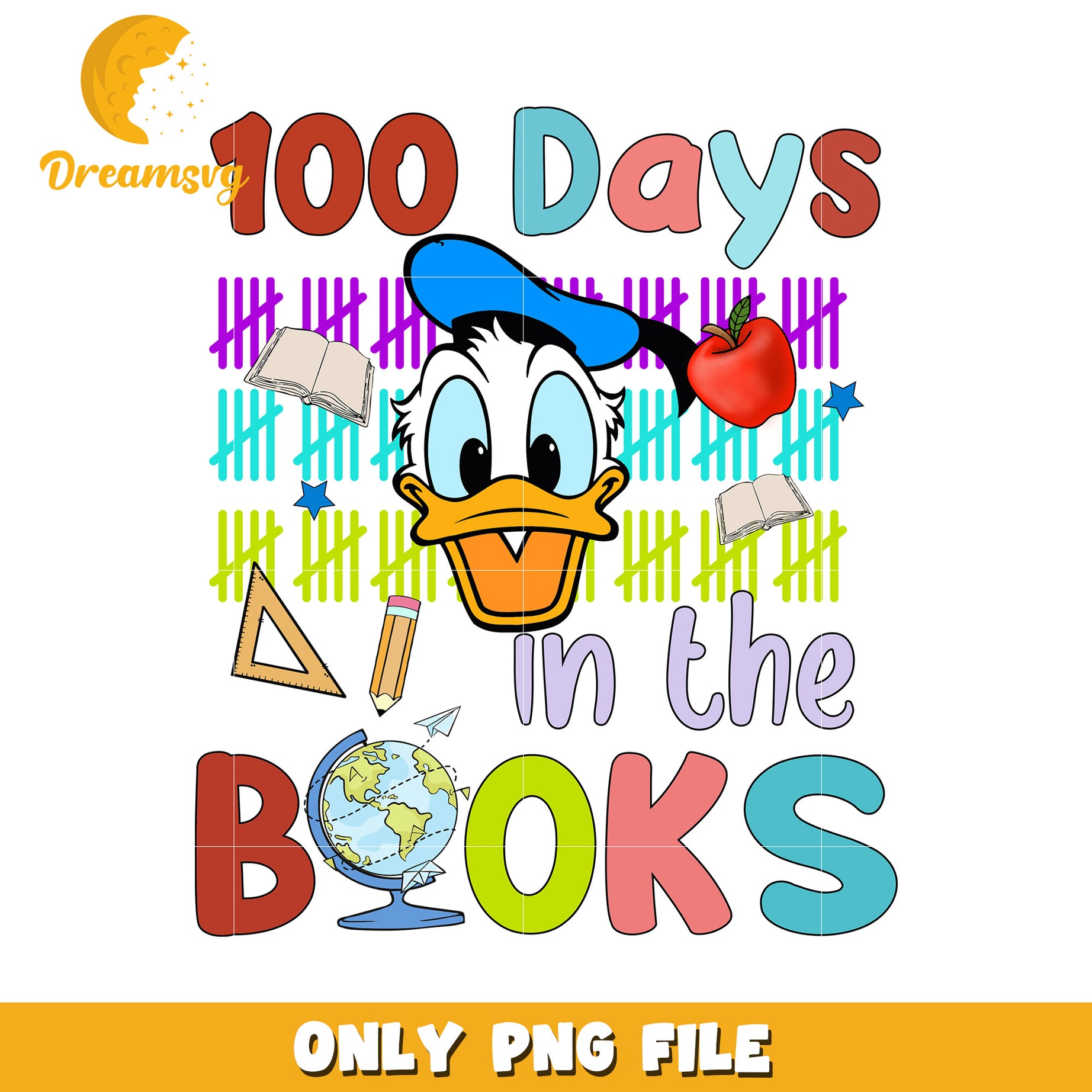 100 Days of School PNG Donald Duck