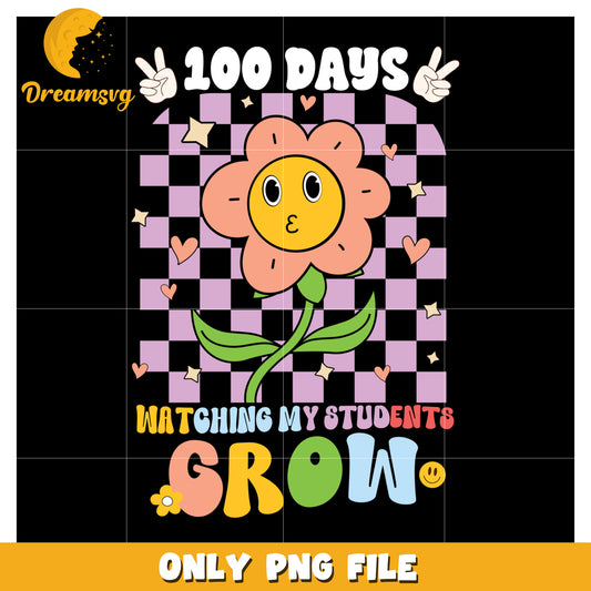 100 Days of School PNG Flower Design