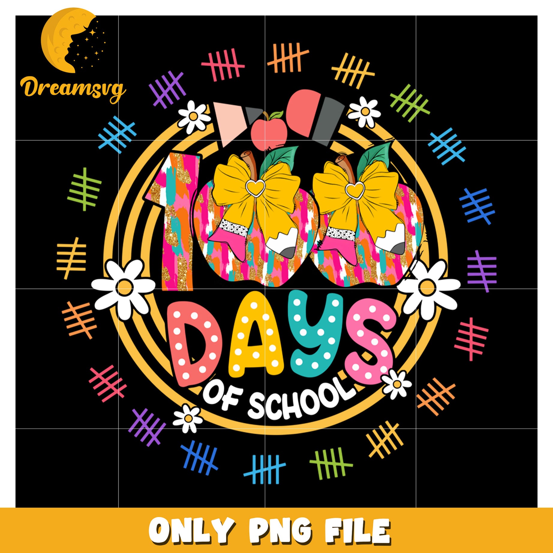 100 Days of School PNG Graphic