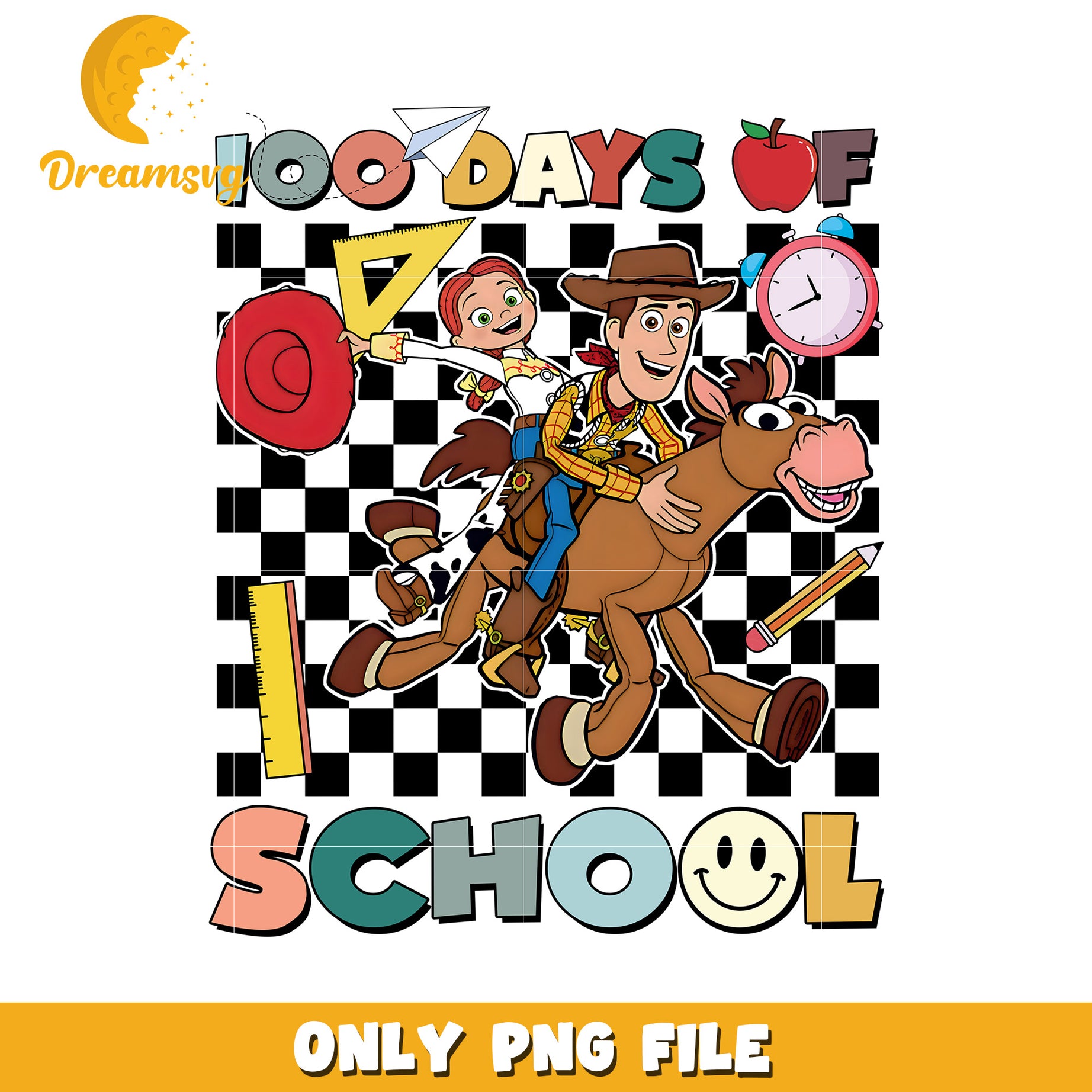 100 Days of School PNG Graphic for Kids Fun Learning