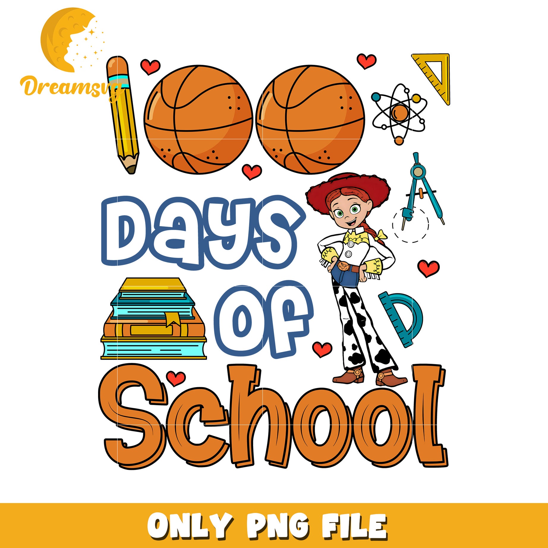 100 Days of School PNG Jessie