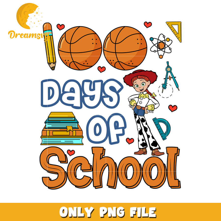 100 Days of School PNG Jessie