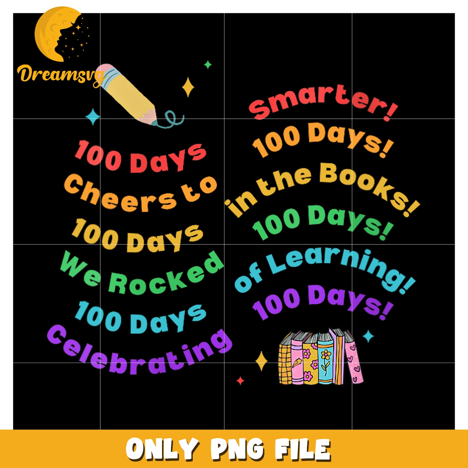 100 Days of School PNG Printable