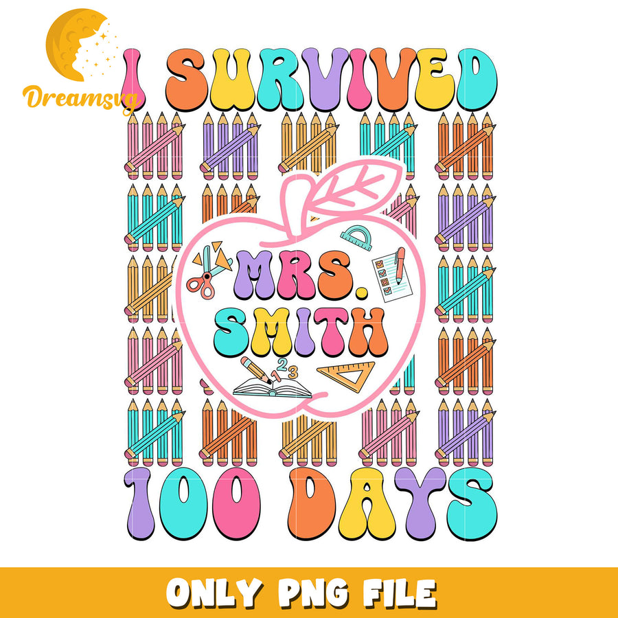 100 Days of School PNG Teacher Apple