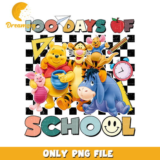 100 Days of School PNG with Winnie the Pooh Characters