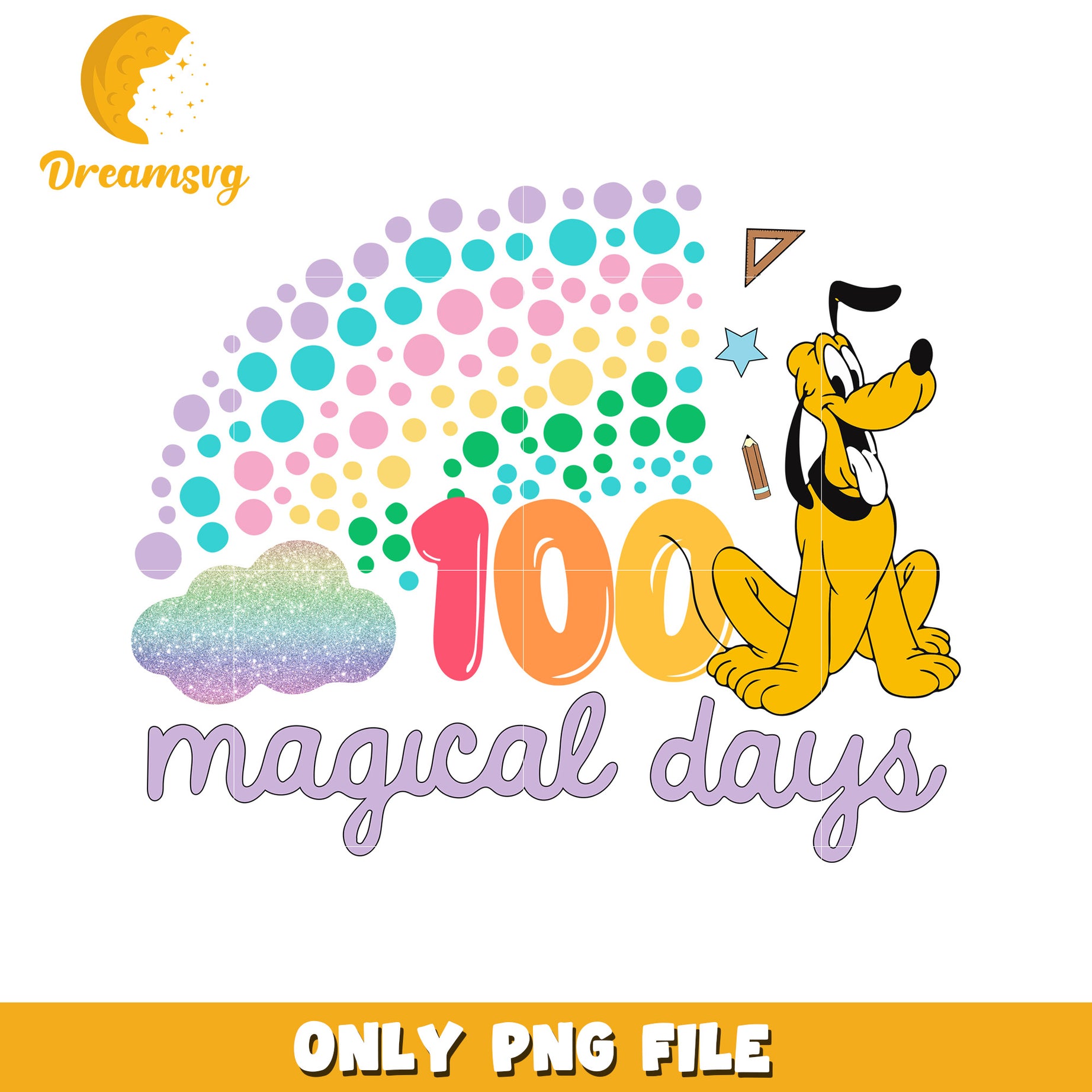 100 Days of School Pluto PNG