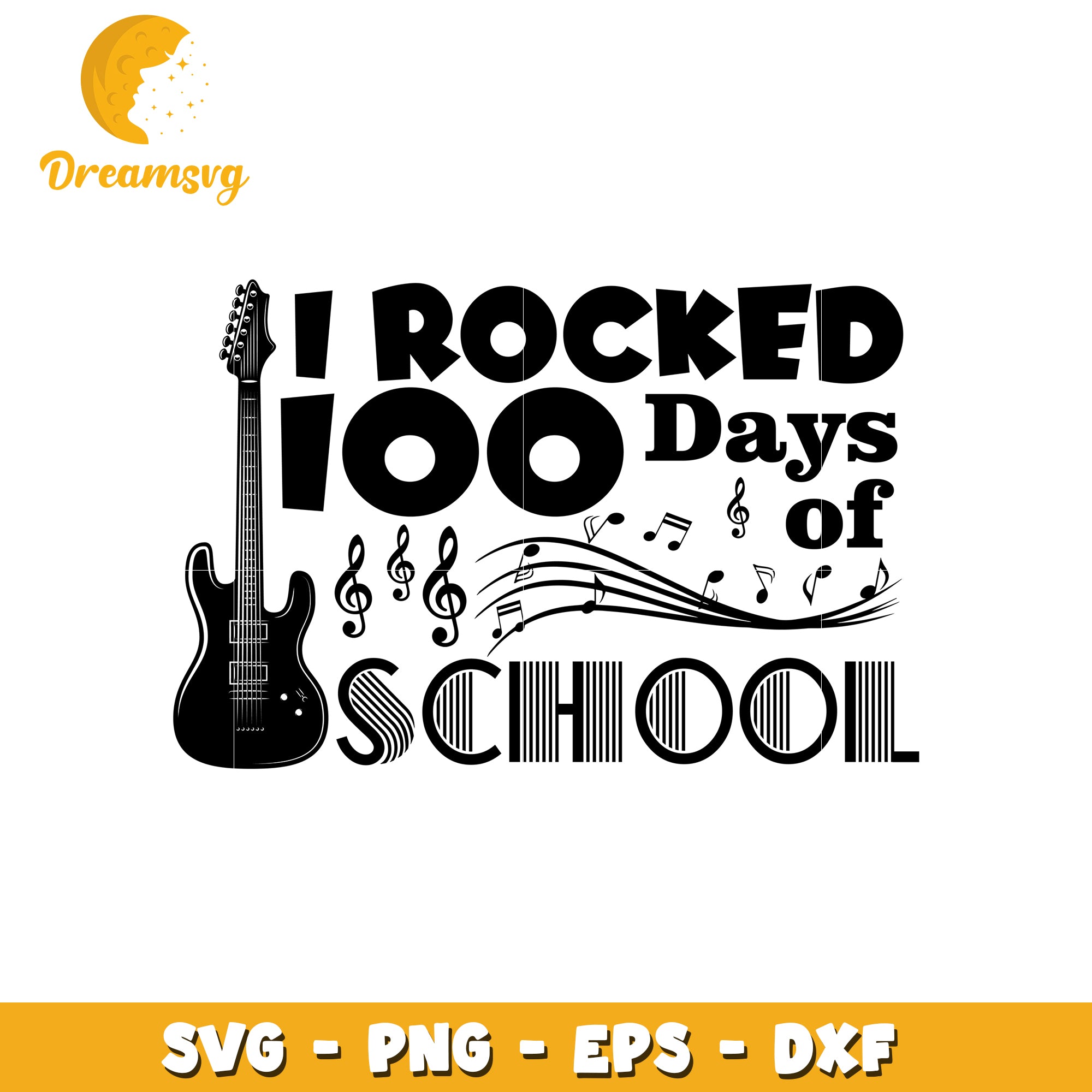 100 Days of School Rock SVG Cut File