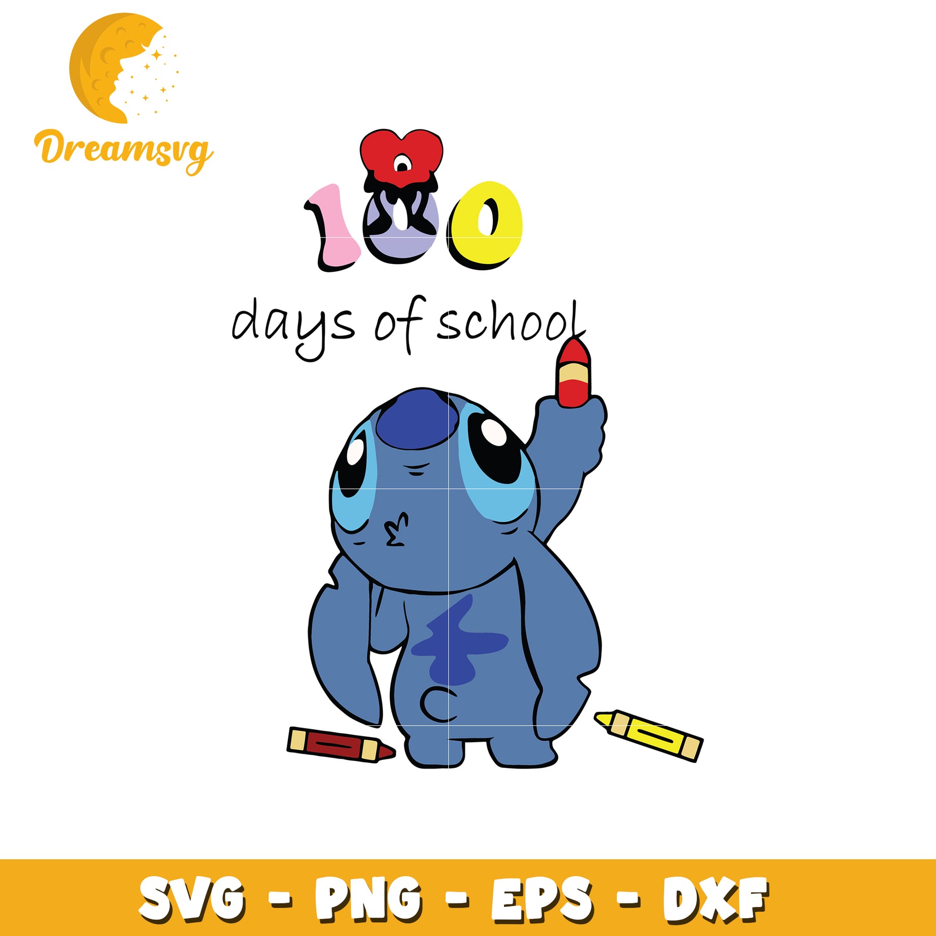 100 Days of School SVG Cute Character for Kids Crafts