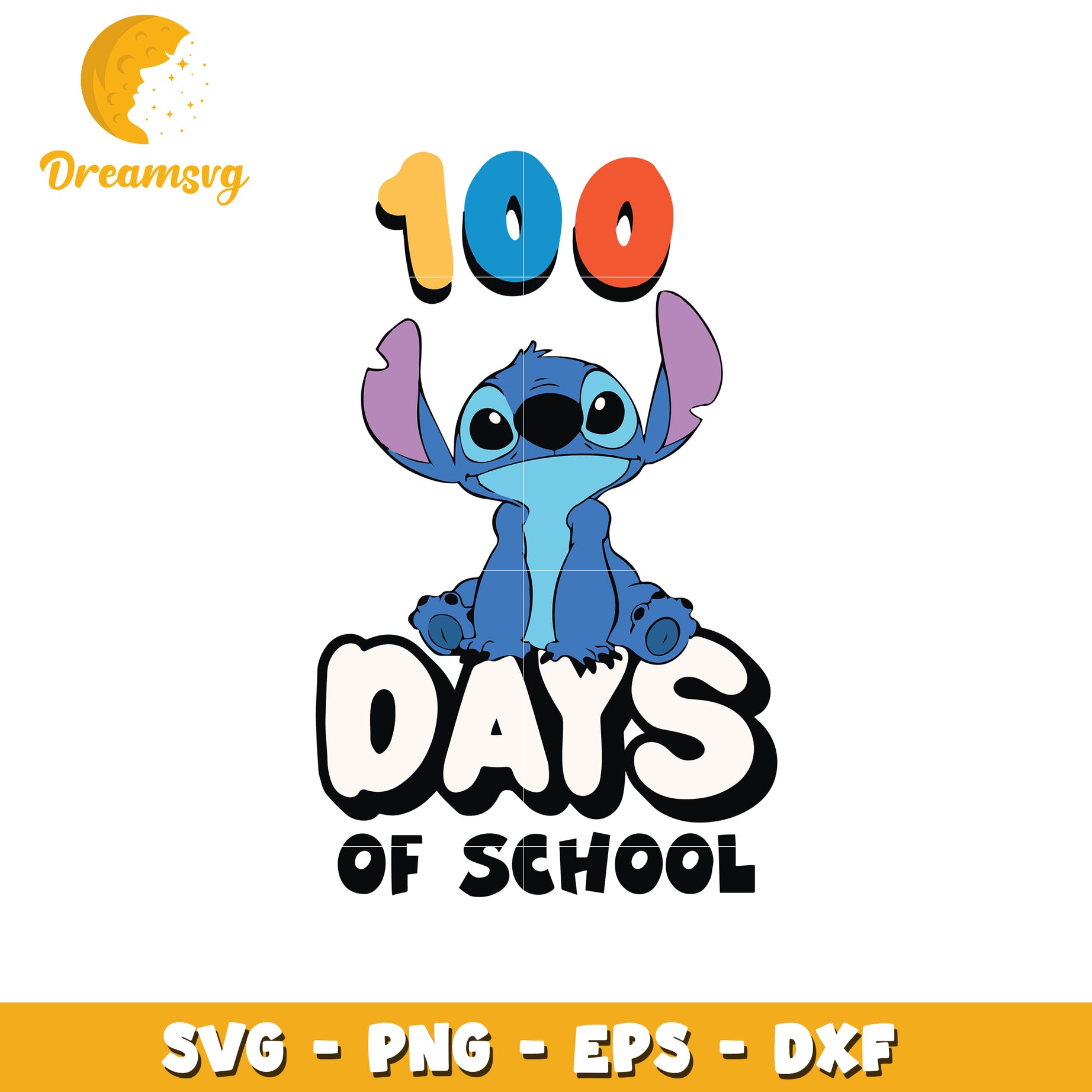 100 Days of School SVG Design with Cute Character Art