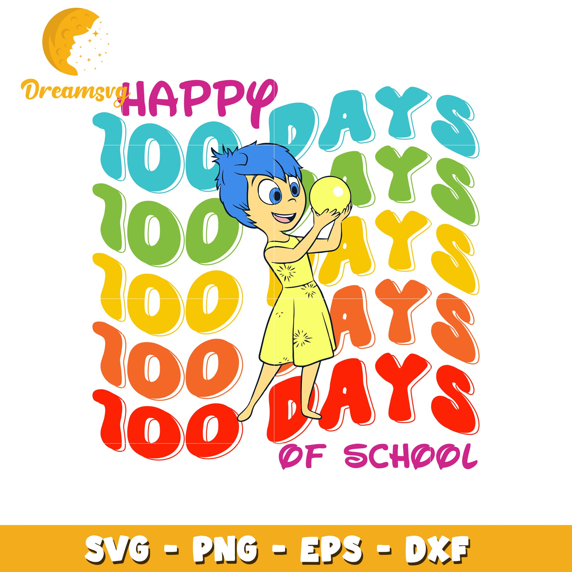 100 Days of School SVG Joy PNG EPS DXF