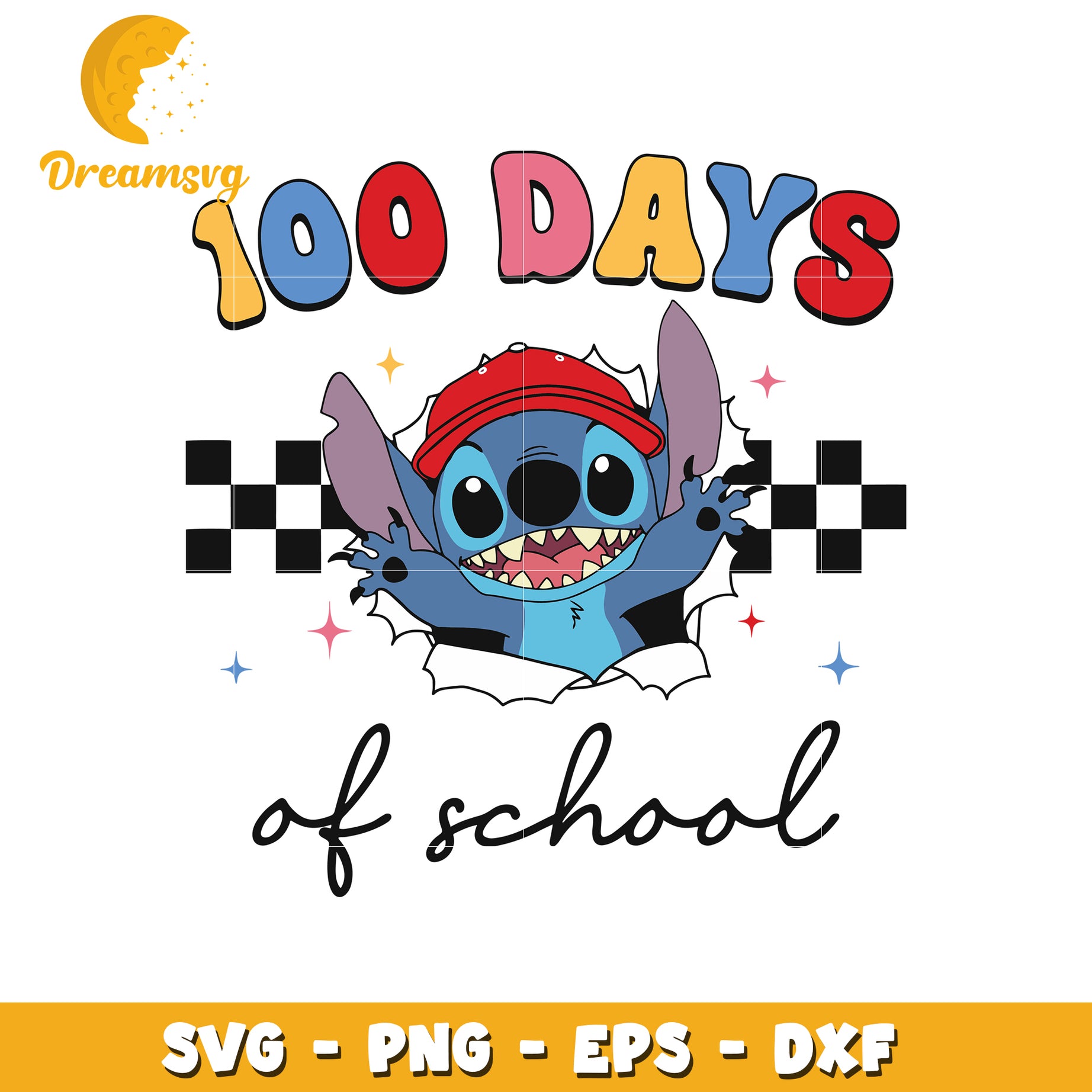 100 Days of School Stitch SVG for Fun Classroom Projects