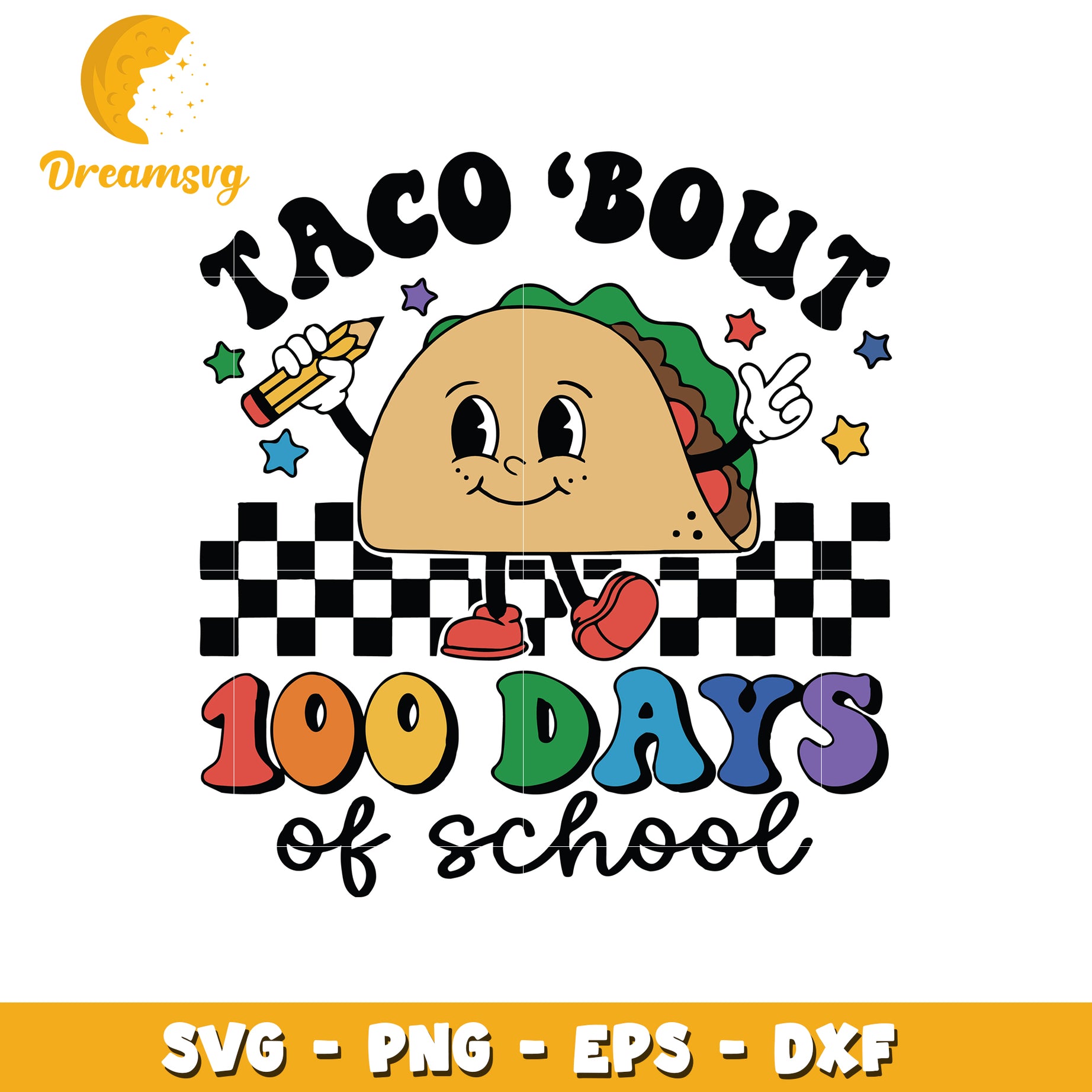 100 Days of School Taco SVG