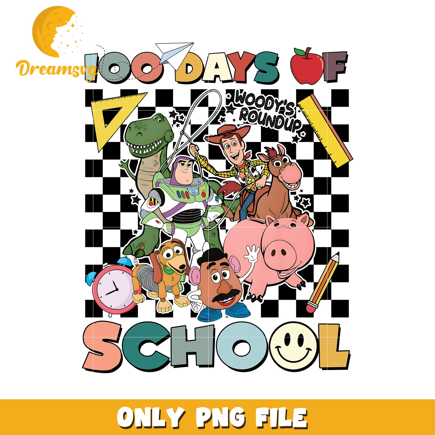 100 Days of School Woody's Roundup PNG Clipart Download