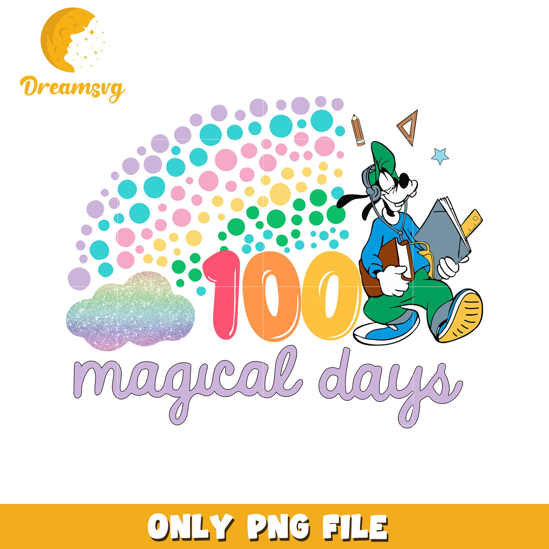 100 Magical Days PNG Design for Celebrations and Crafts
