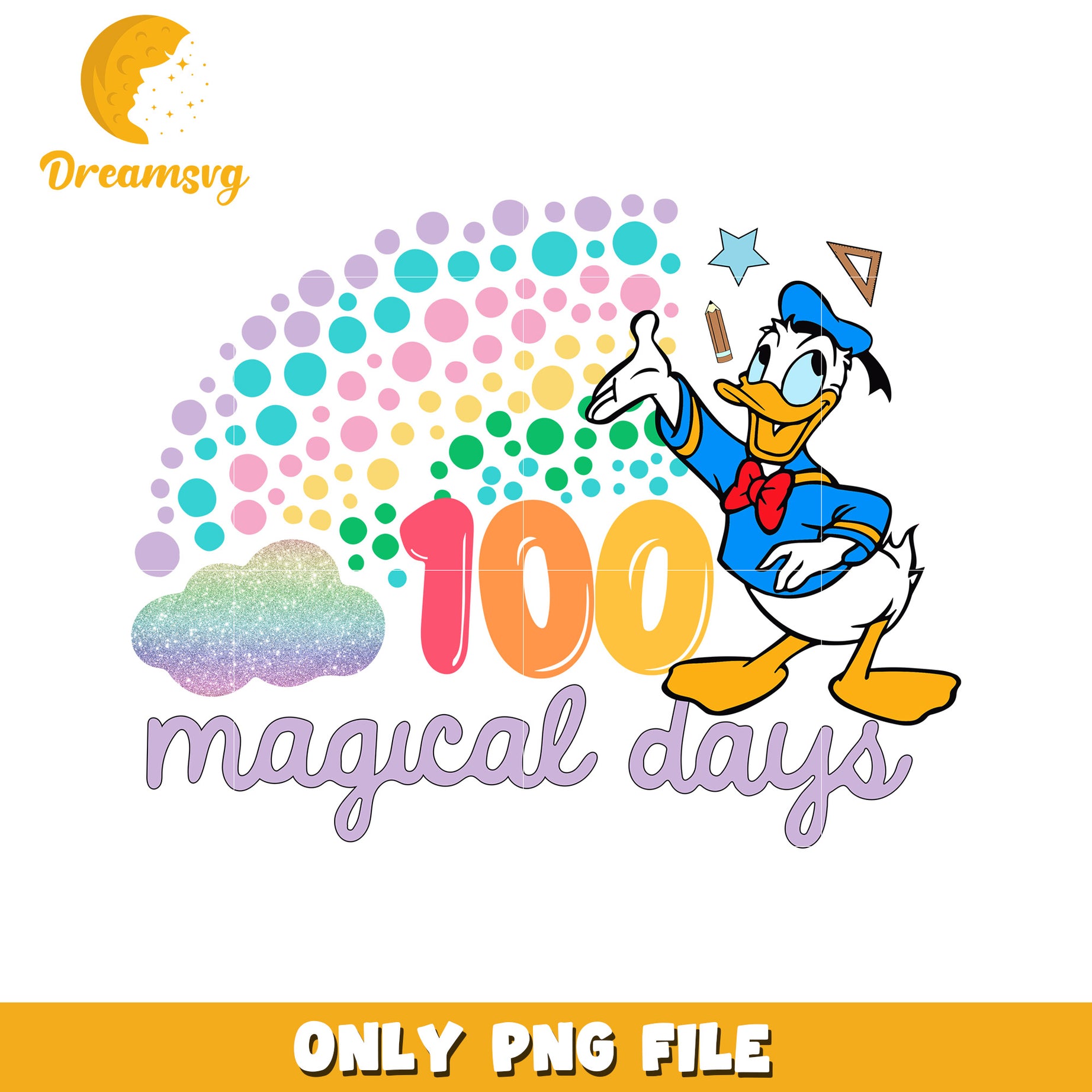 100 Magical Days with Donald Duck PNG Clipart Design