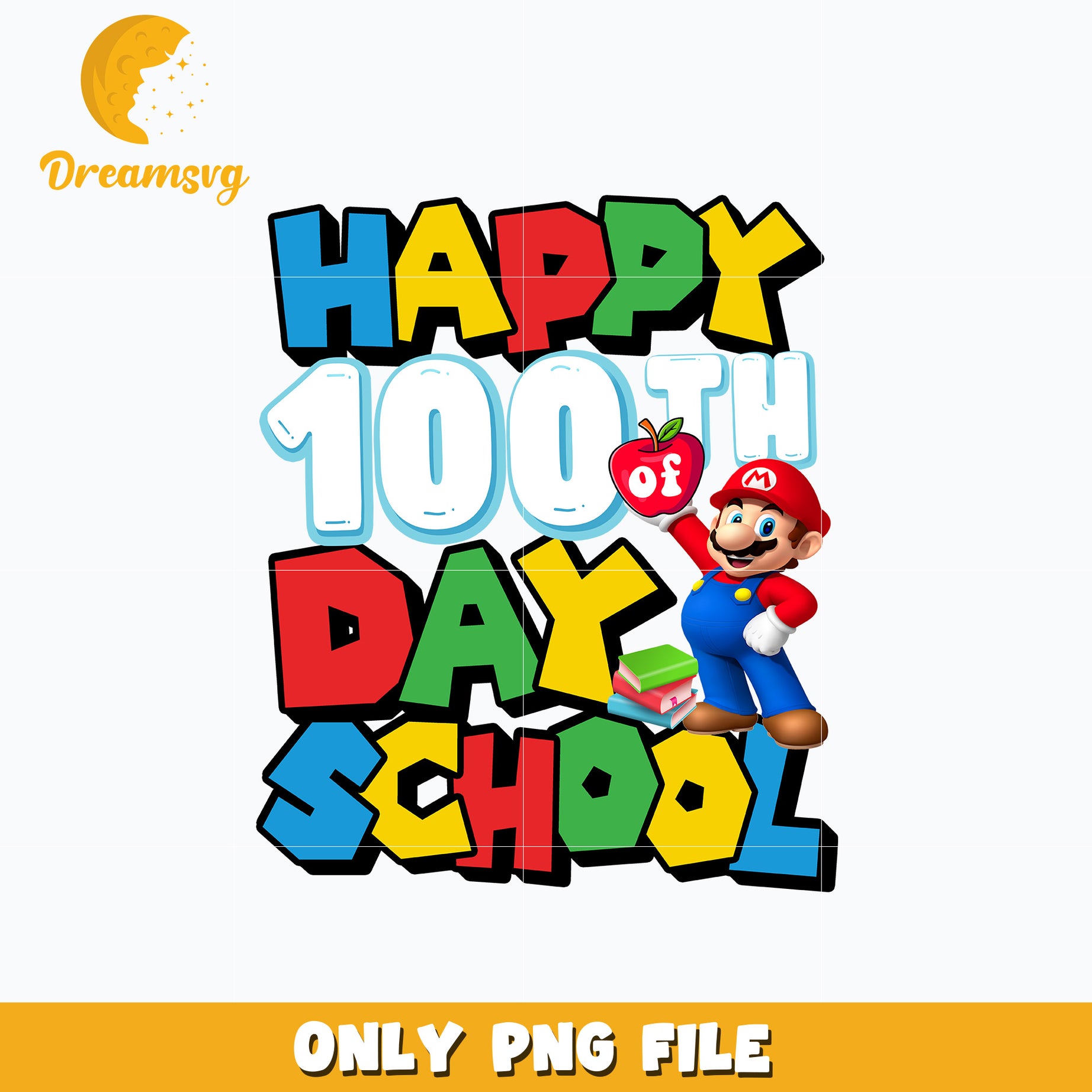 Mario happy 100 day school png