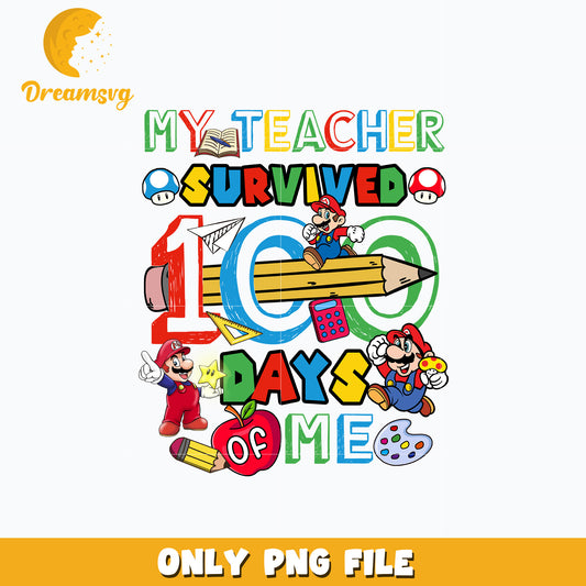 Mario my teacher servived 100 days of me png